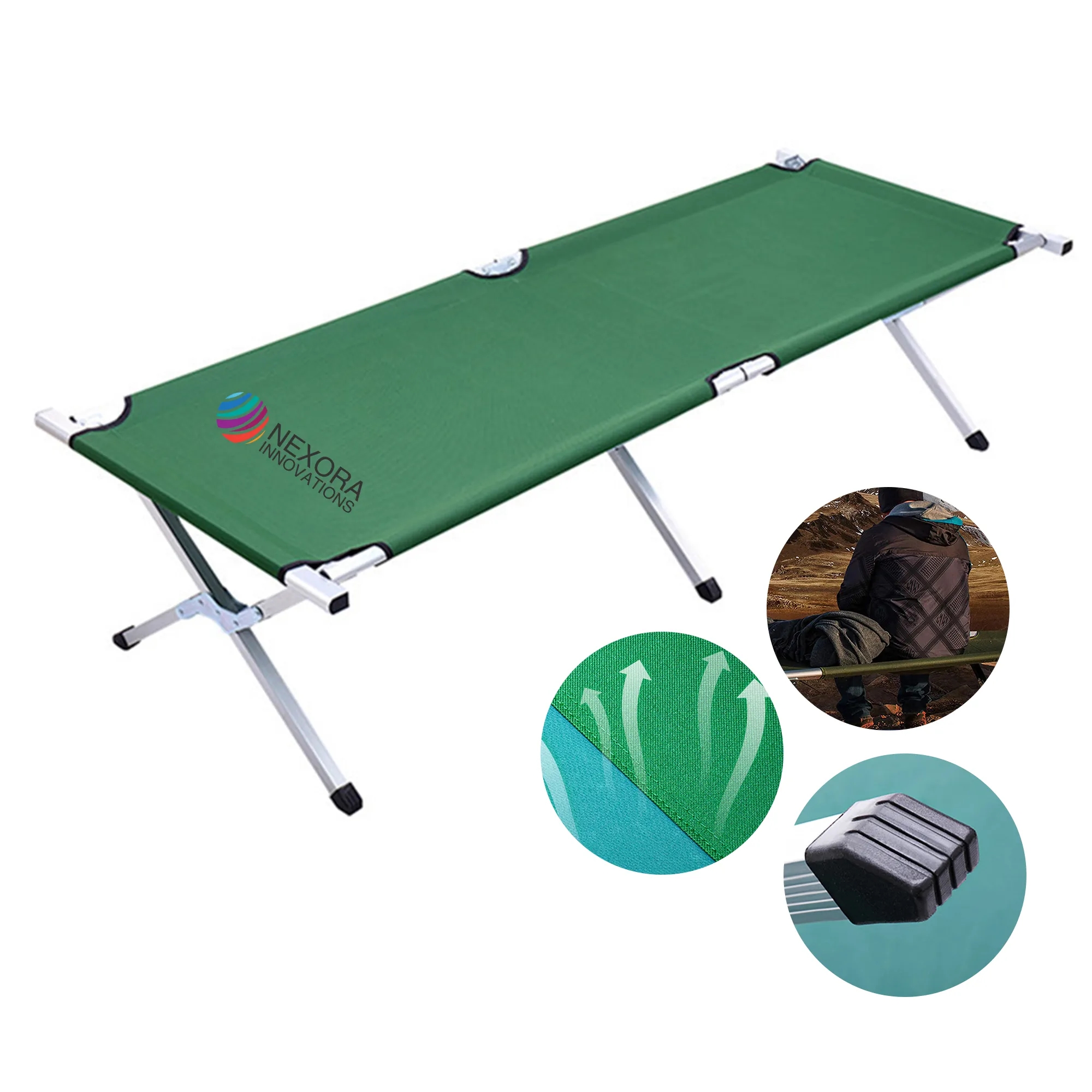 MOQ 50 Outdoor Portable Camping Cot with X-Frame Design 4