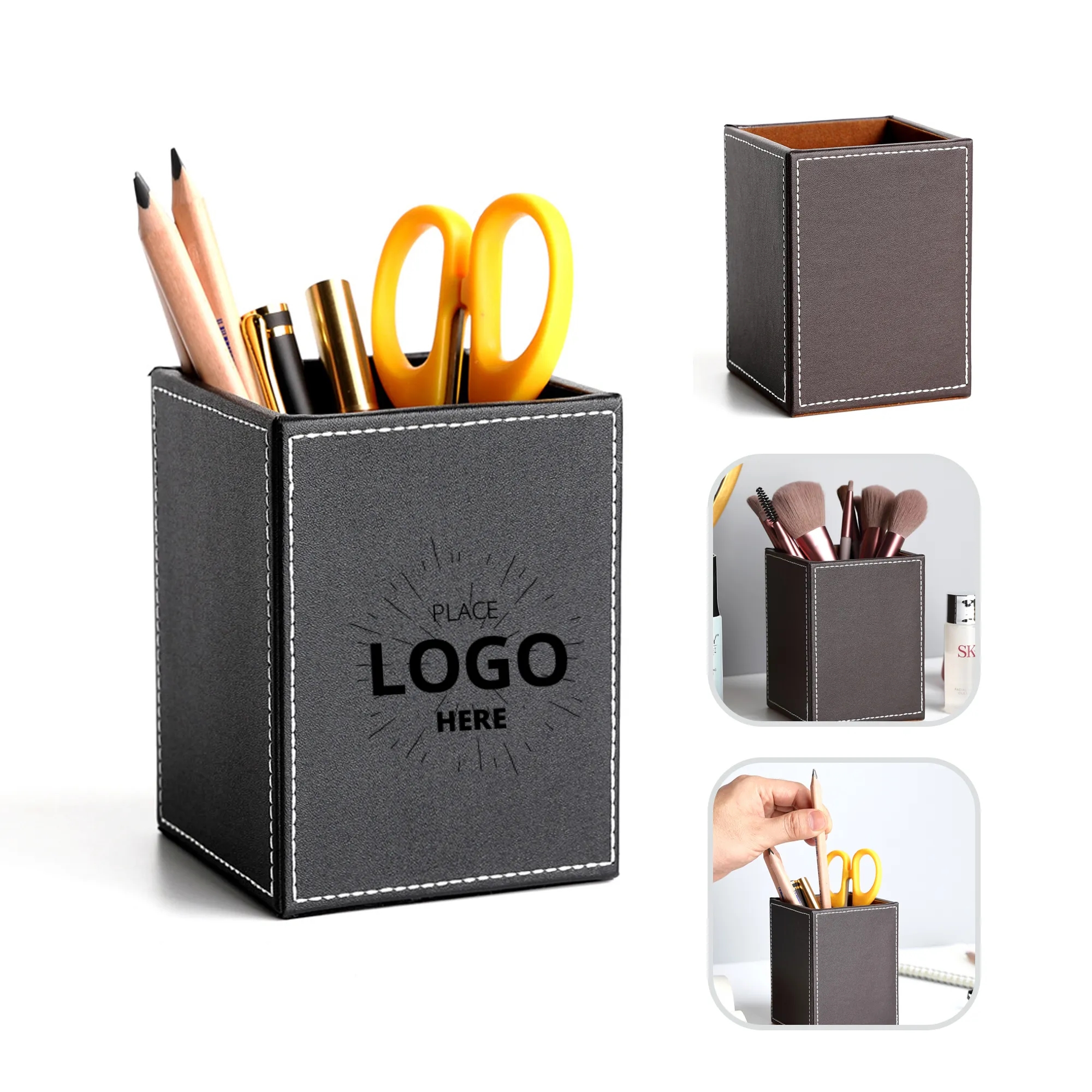 Leather Square Pen Holder 2
