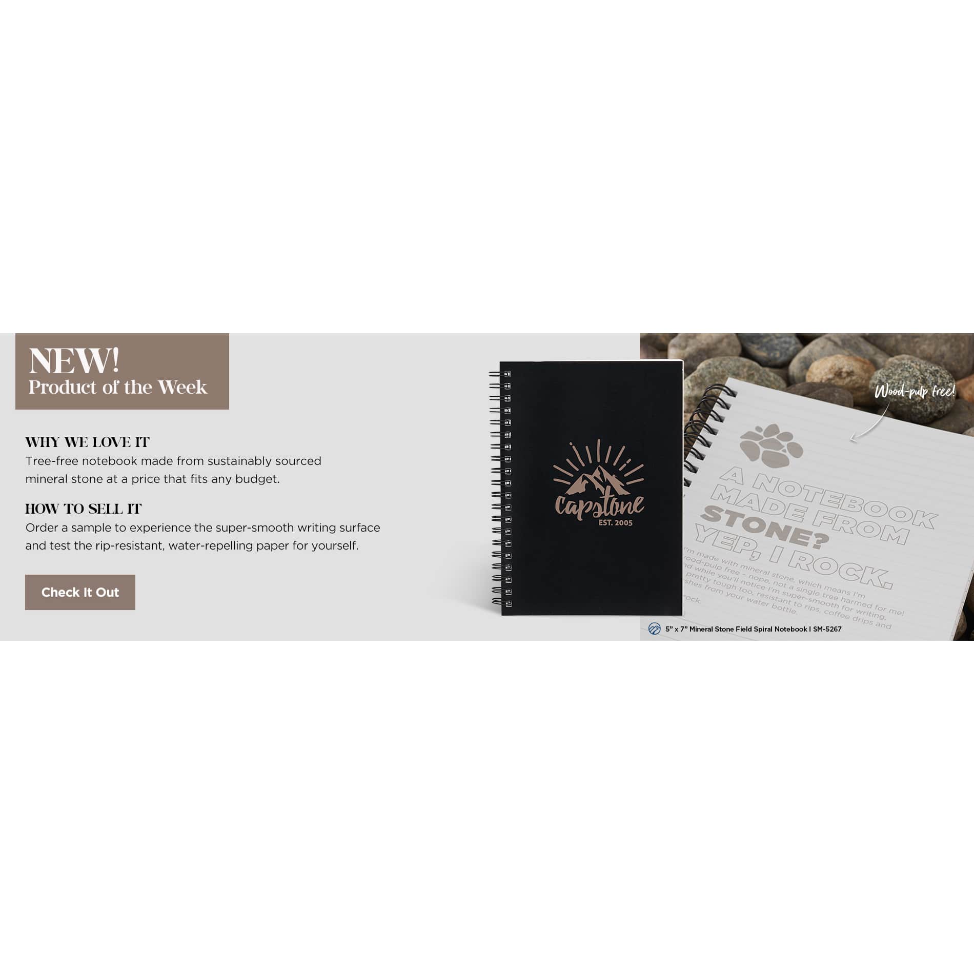 5” x 7” Mineral Stone Field Spiral  Notebook 47