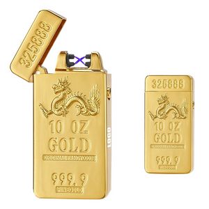 Exquisite Dragon Gold Dual Arc Lighter With Dragon Mark 13