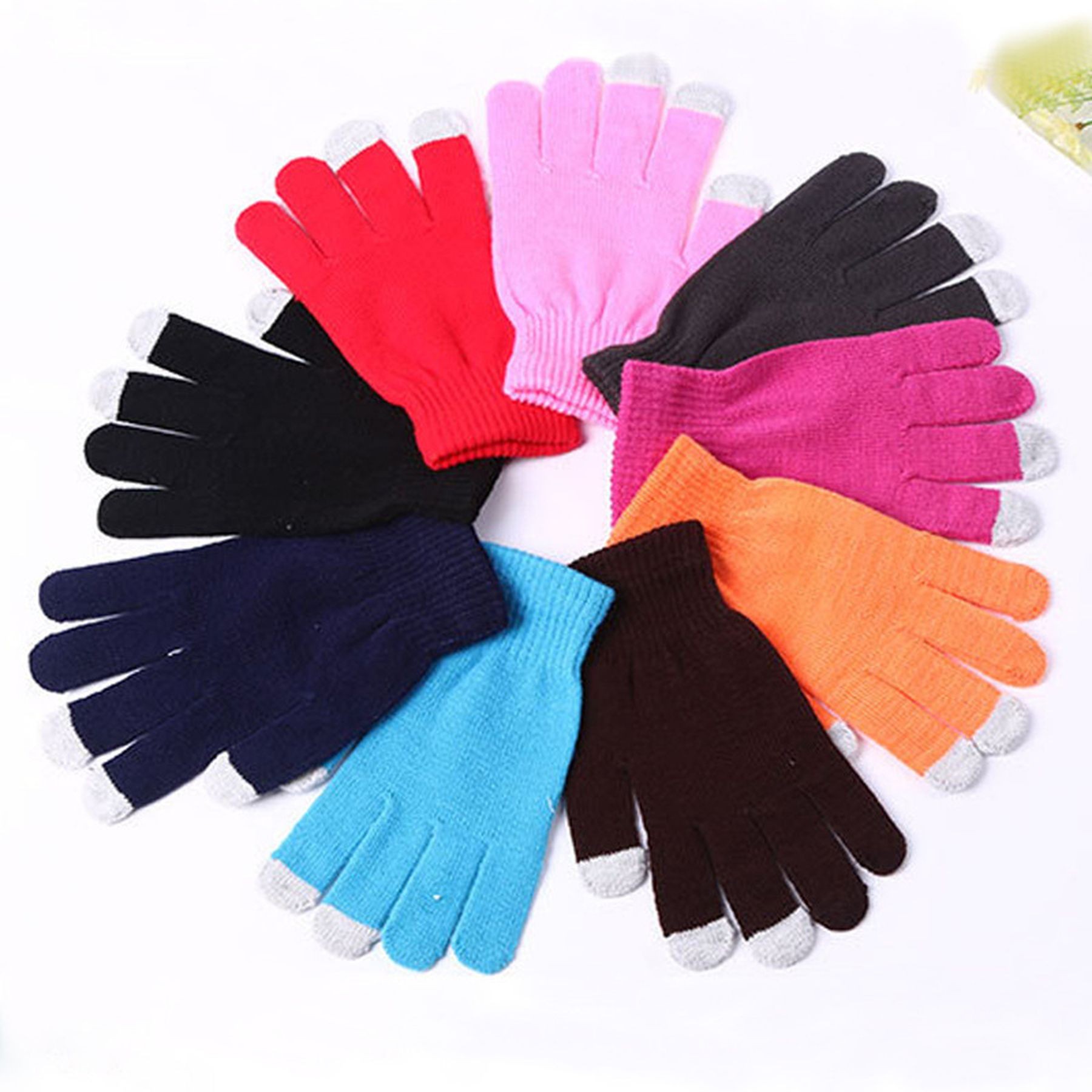 Unisex Knitted Touchscreen Gloves Stretch Texting Mittens 22