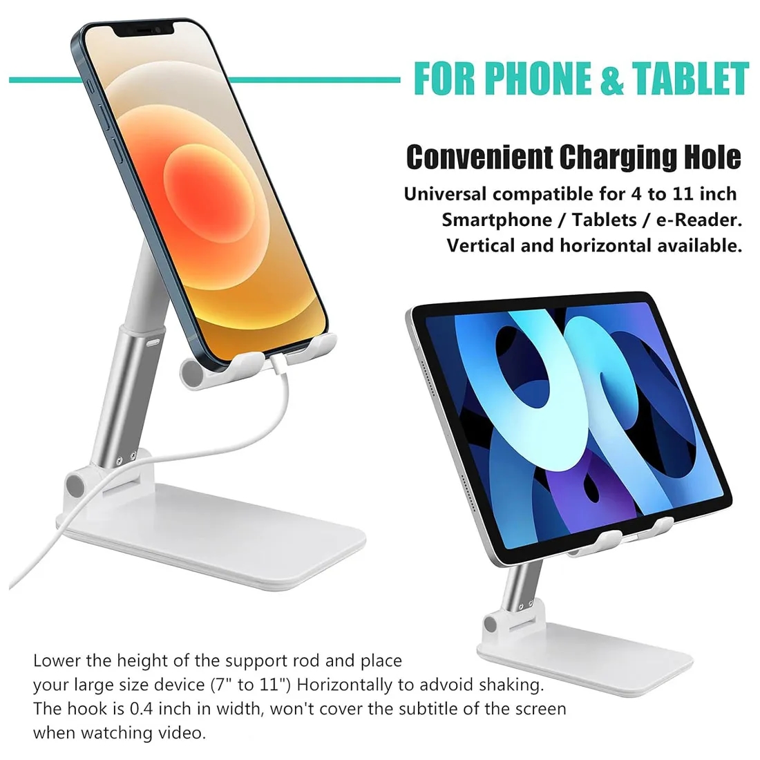 Fully Foldable Multi-angle Adjustable Phone/Tablet Stand 4