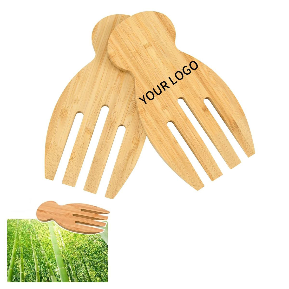 Durable Bamboo Cooking Salad Tongs 3