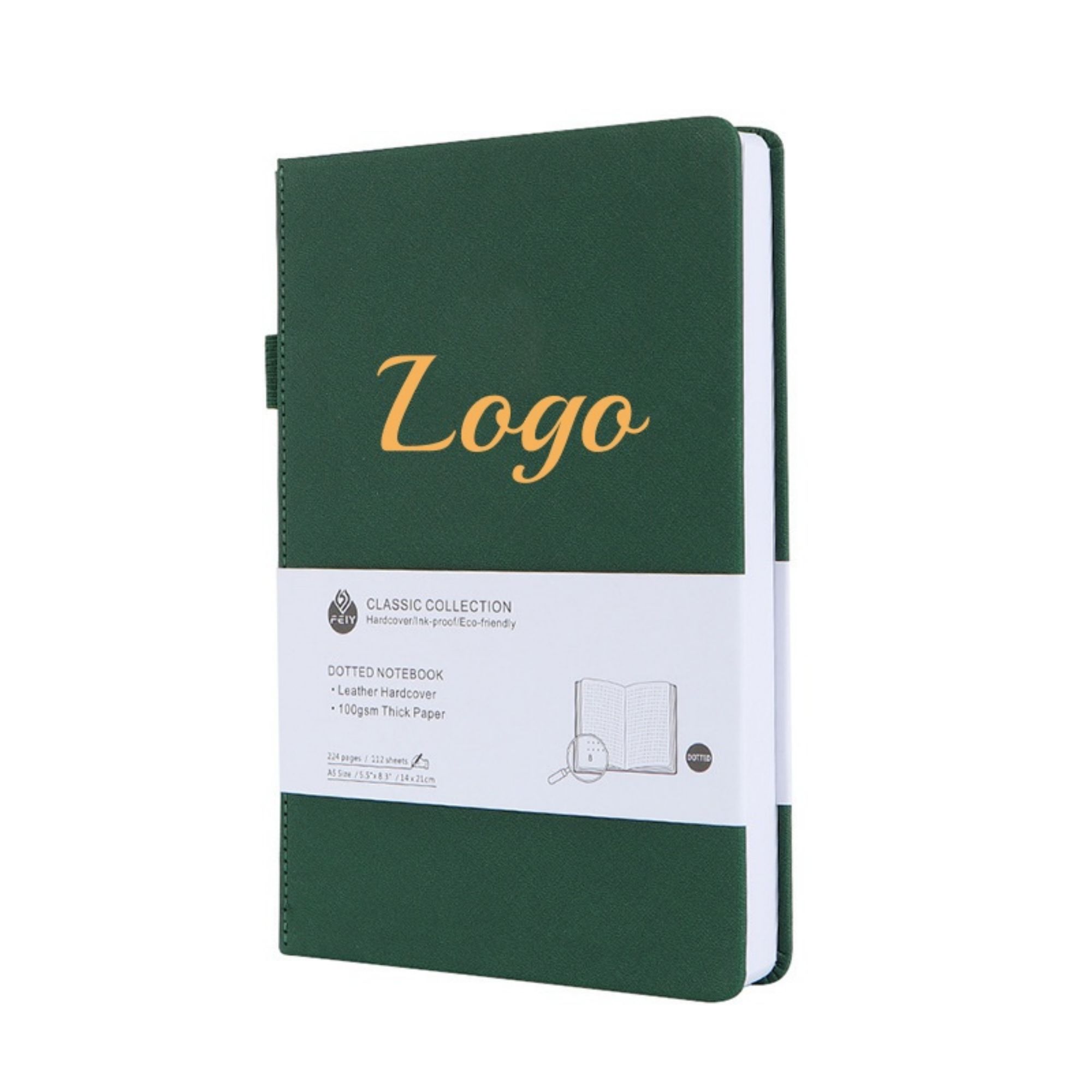 5.9"x8.5" 224 Pages Classic Notebook With Pen Loop 1