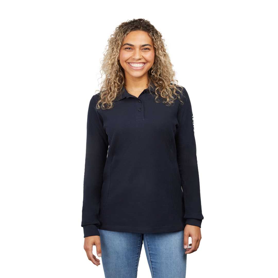 PALO Long Sleeve 100% Cotton Pique Polo - Women's 53