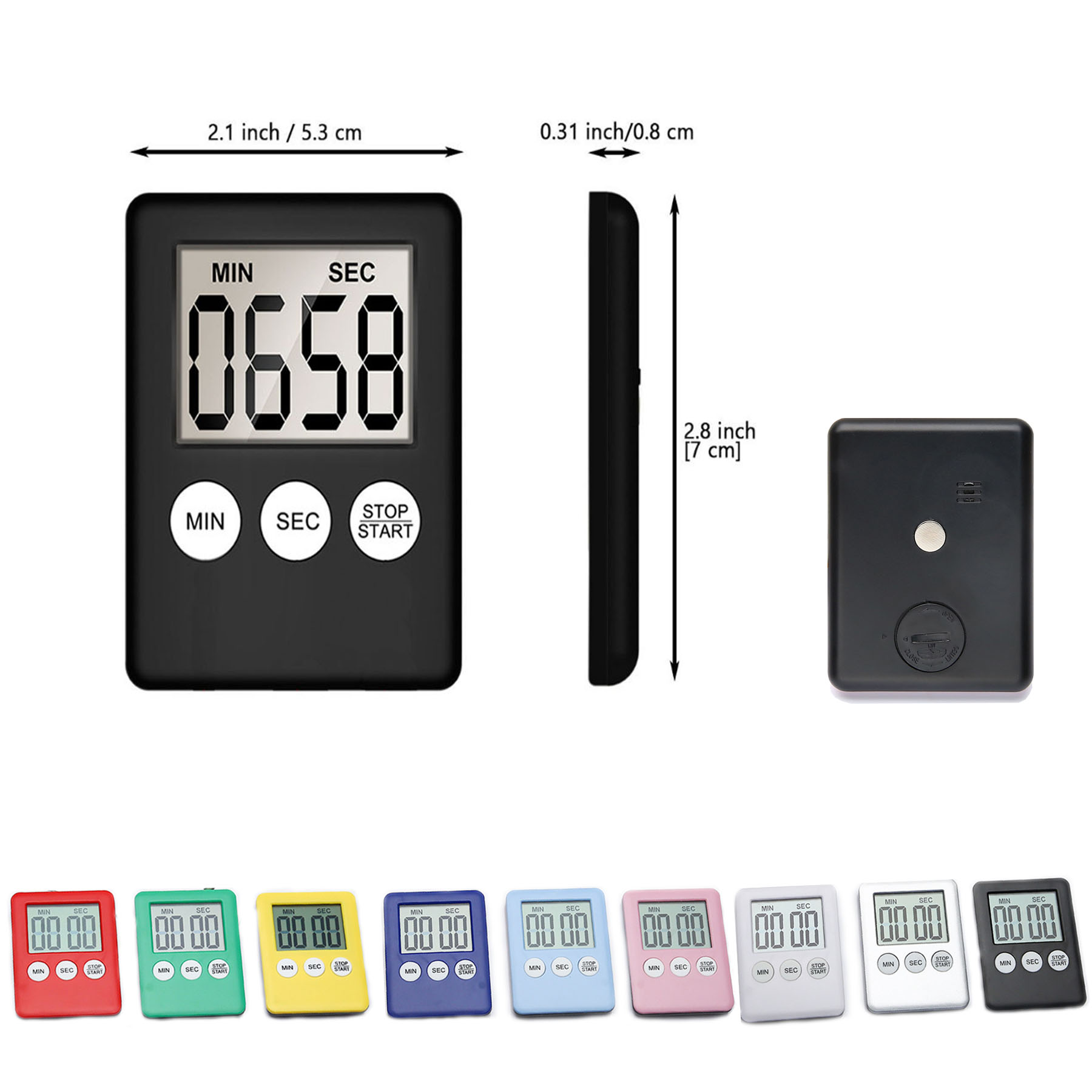 Digital Kitchen Cooking Timer with Magnet at back side 2