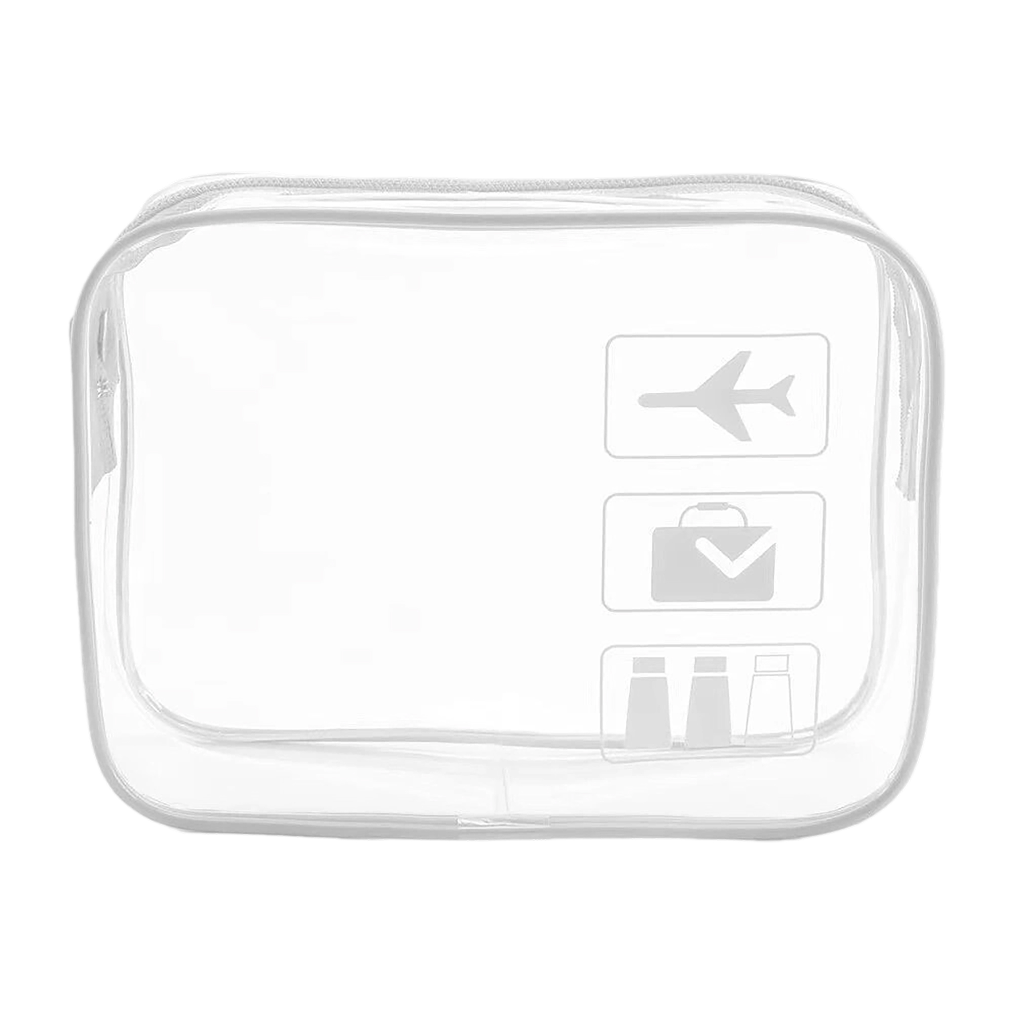 PVC Transparent Cosmetic Bag With Zipper Closure 7.1" Length 3