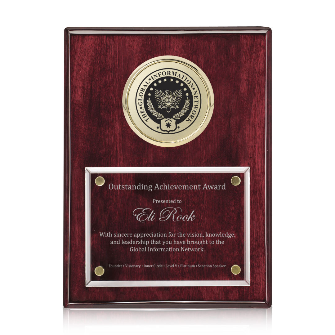 Jansenn Plaque - Rosewood/Gold 3