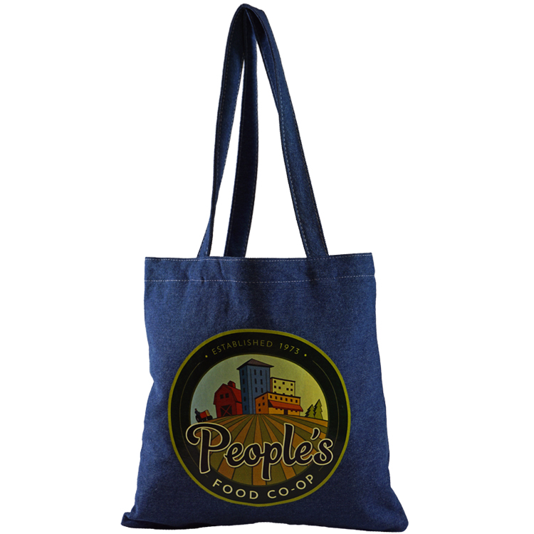 Flat Denim Tote, with Denim Handles 1