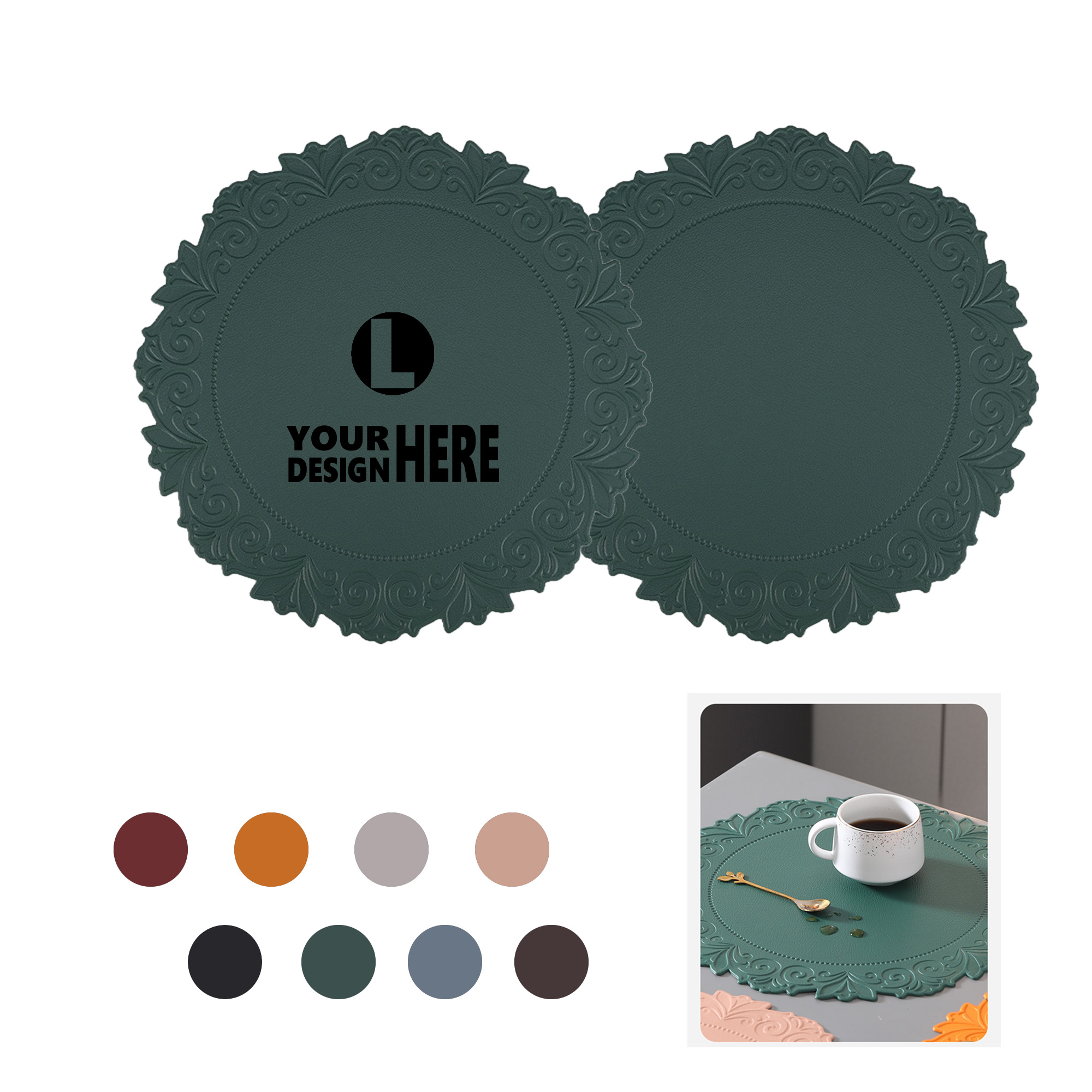 PVC Leather Heat Resistant Coaster 2