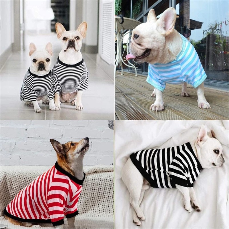 Striped T-Shirt Dog Shirt Breathable Pet 2