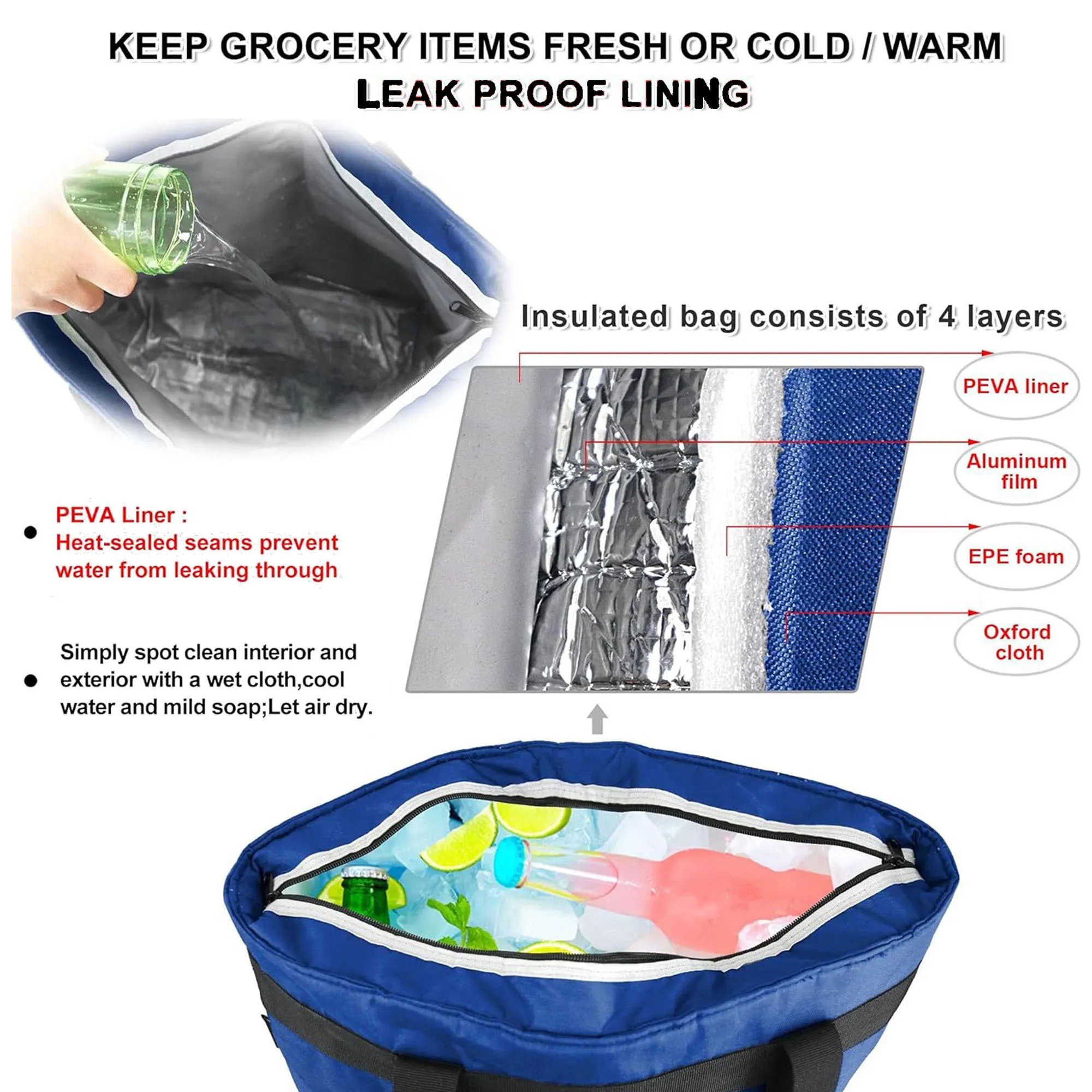 Large Cooler Insulated Thermal Shopping Tote Bags 3