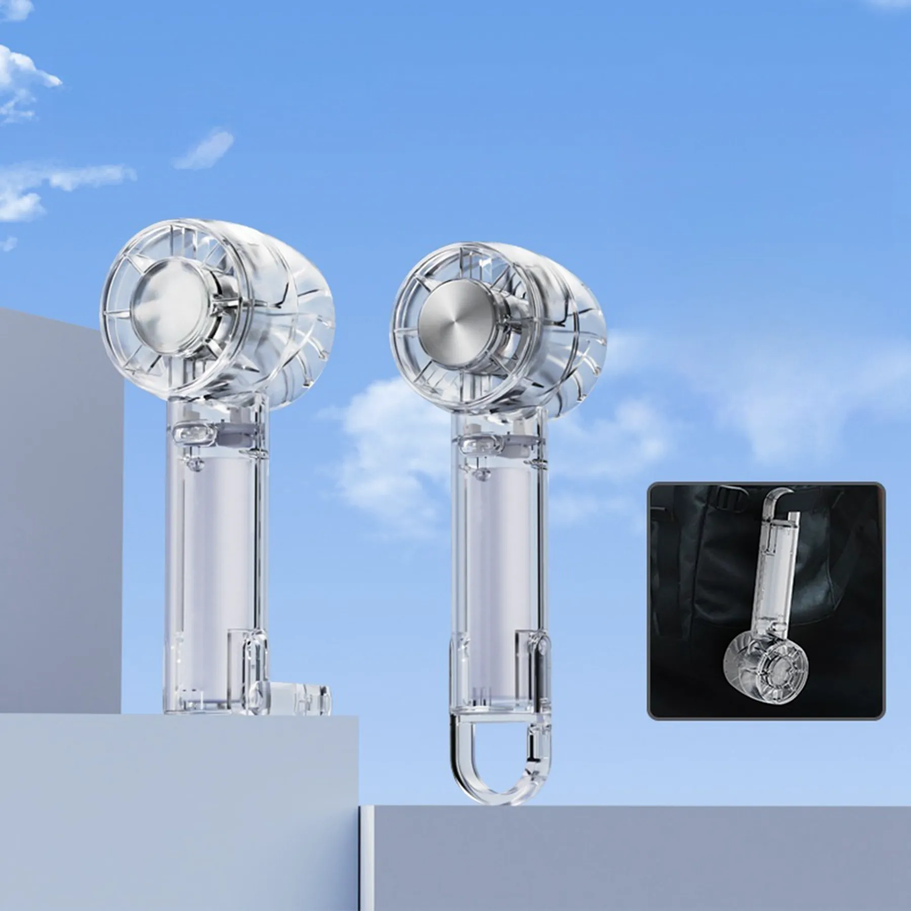 W21 Transparent 2000 mAh Desk Handheld Fan 6