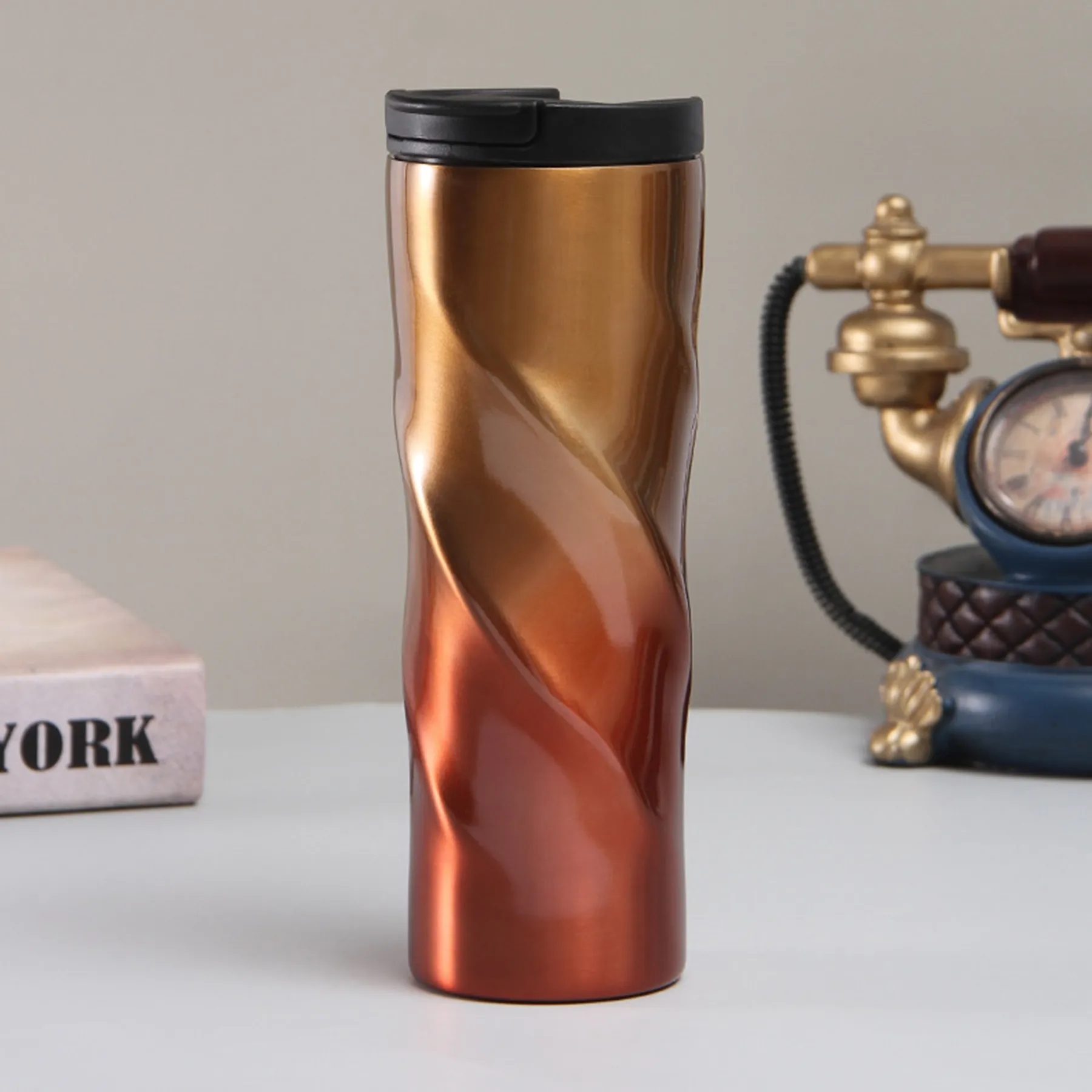 17 Oz. Spiral Gradient Color Stainless Steel Vacuum Cup 5