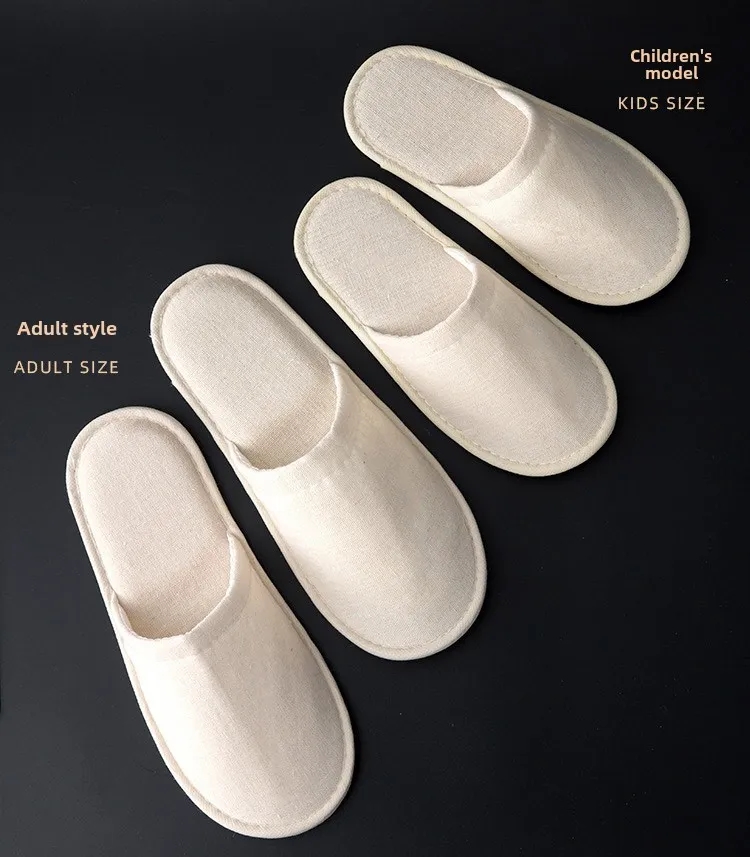 Linen Disposable Slippers with Non Slip Sole 5