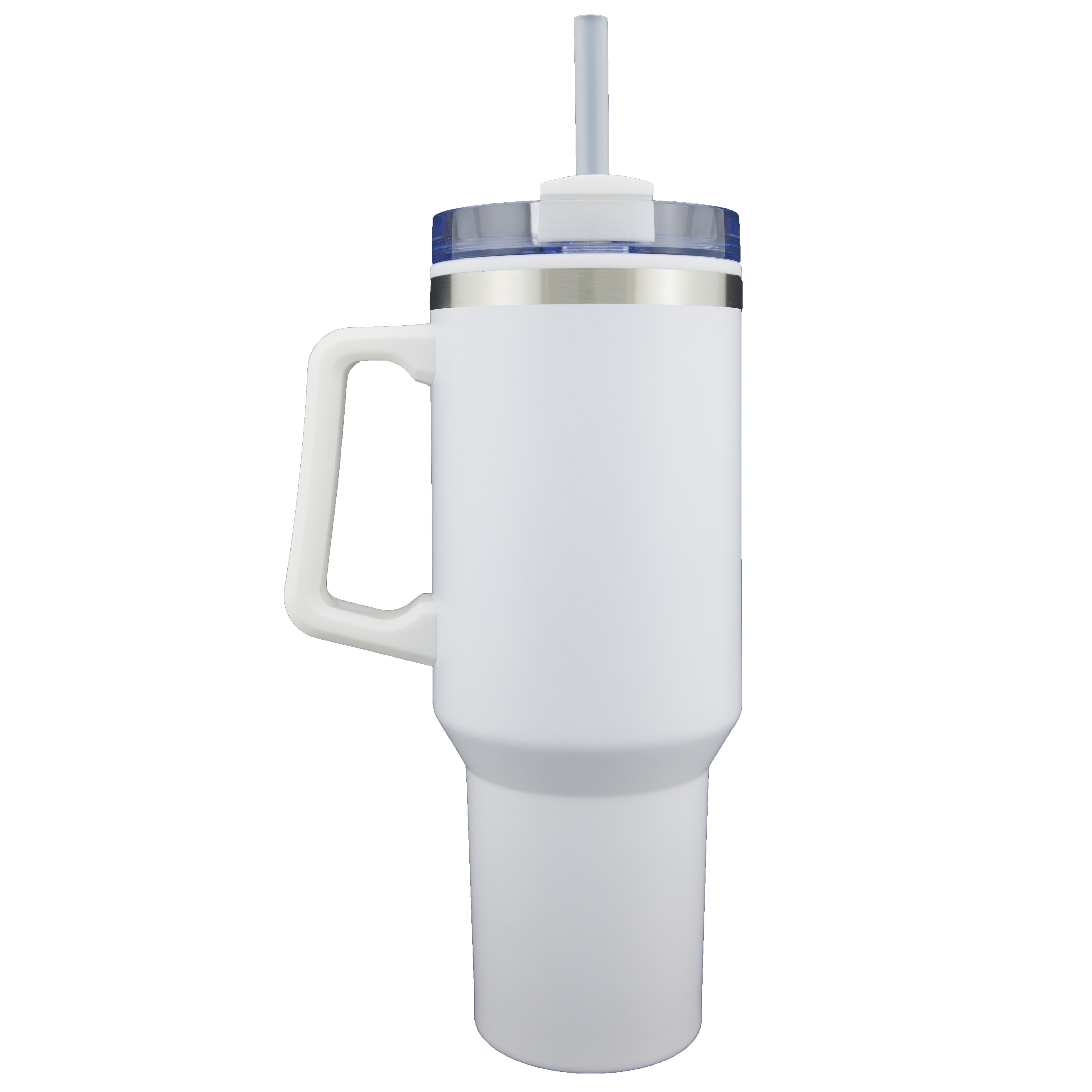 Madison 40oz Double Wall SS/PP Tumbler with Handle and Straw White