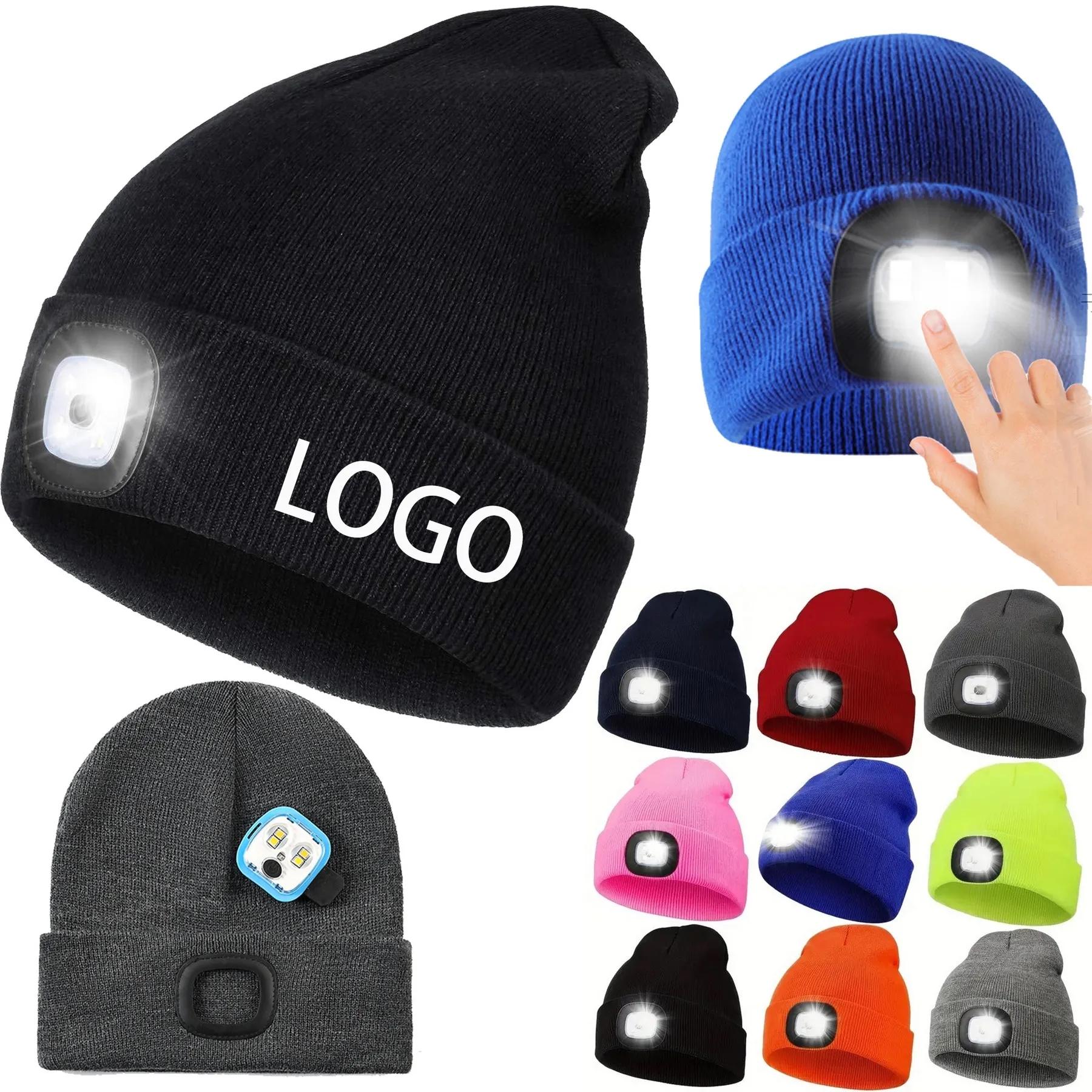 Knit Beanie With LED Light 2