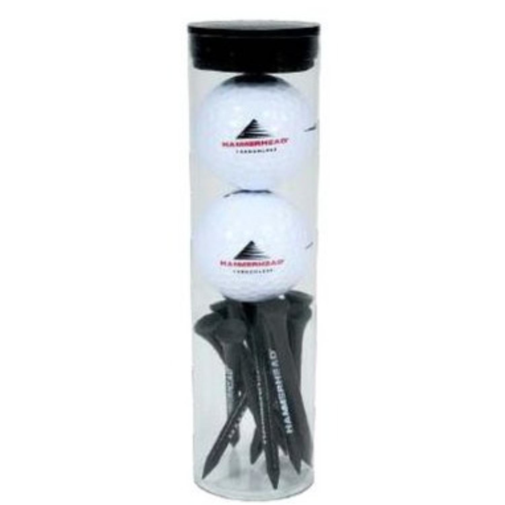 2 Ball Tube with 12 Golf Tees - Custom Imprint