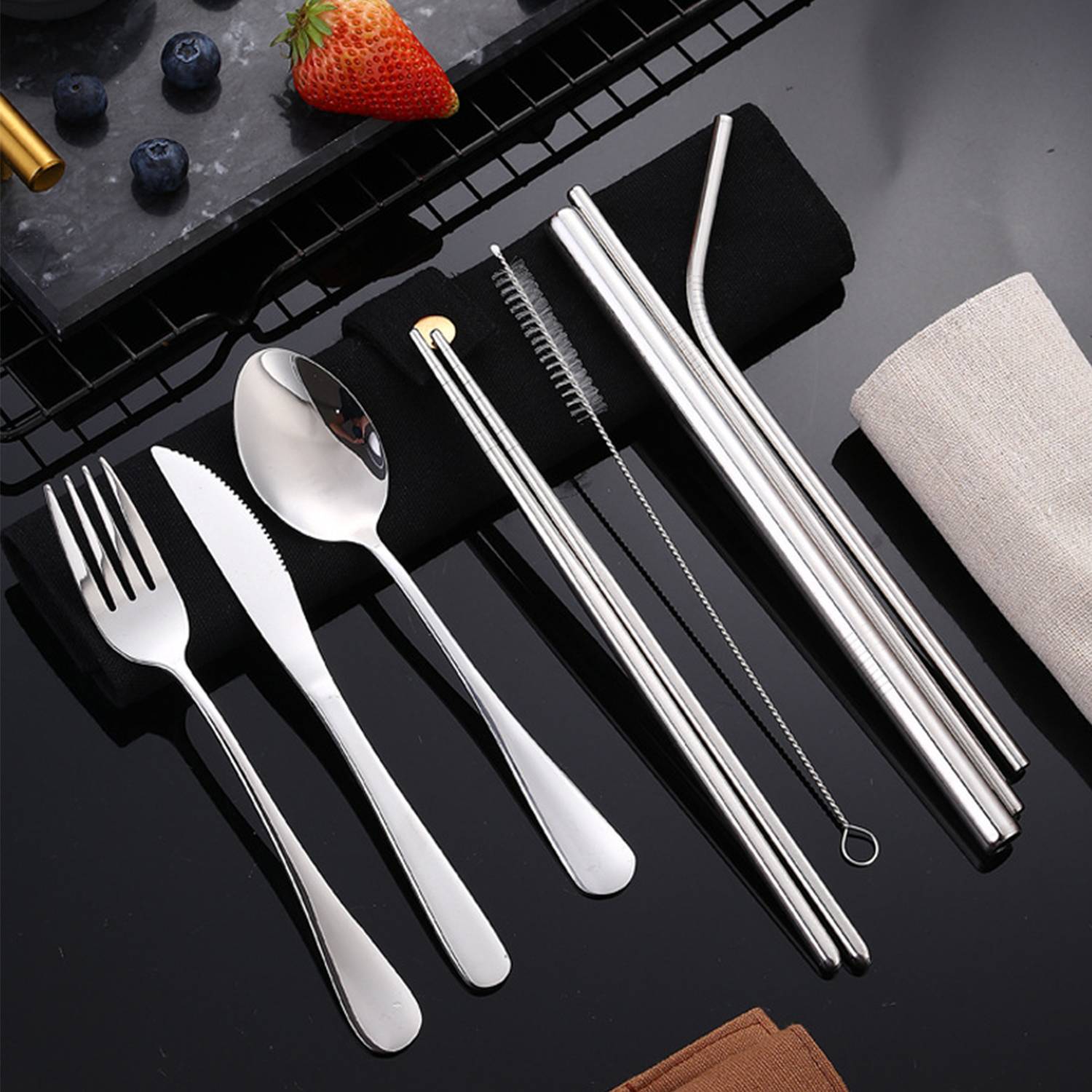 8-pack Travel Stainless Steel Cutlery Set 5