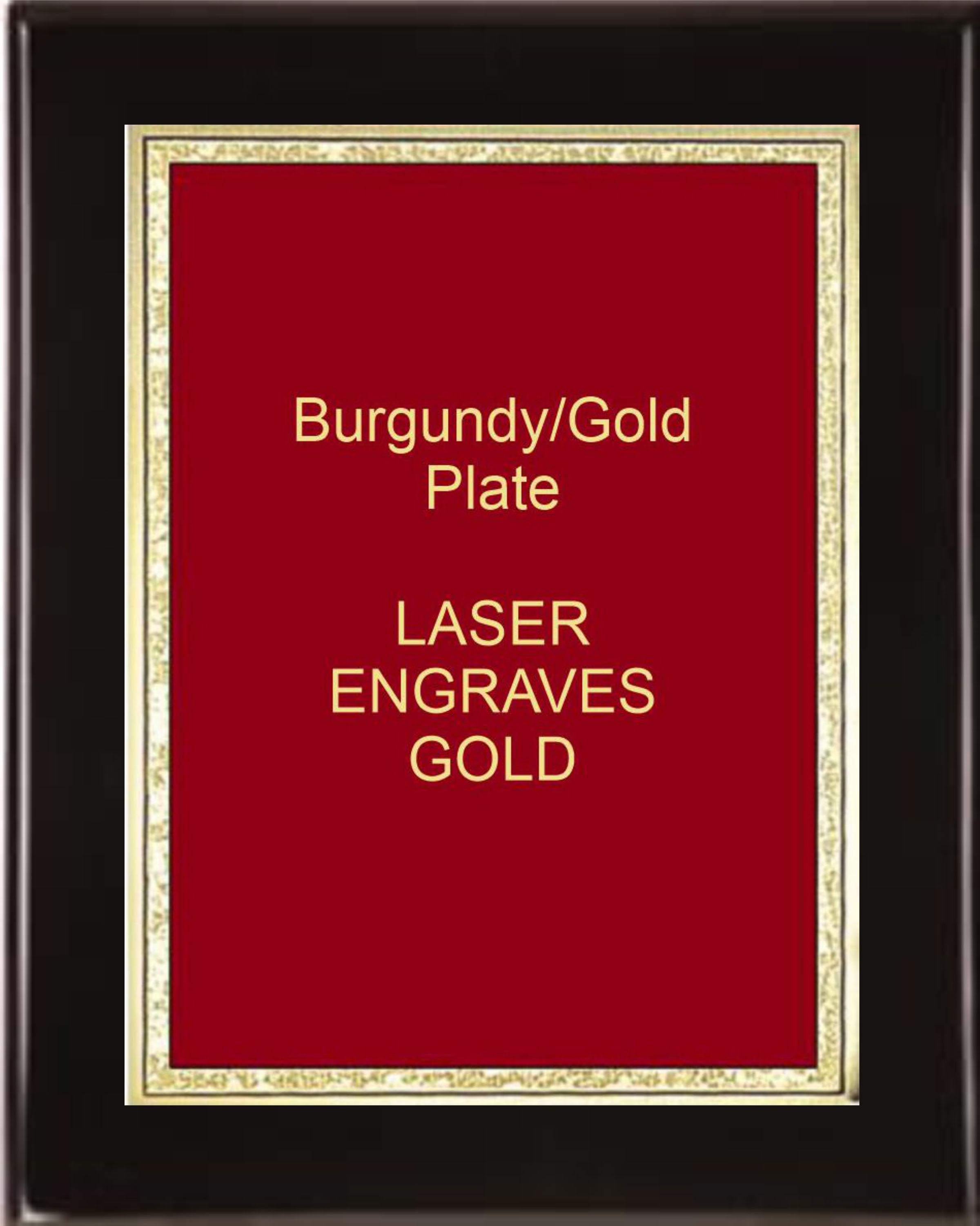 8" x 10" Black Premium Piano Finish Plaque with a Red Florentine Plate 2