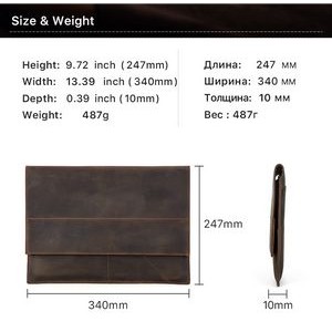 Leather Slim Laptop Business Portfolio With Tag 2
