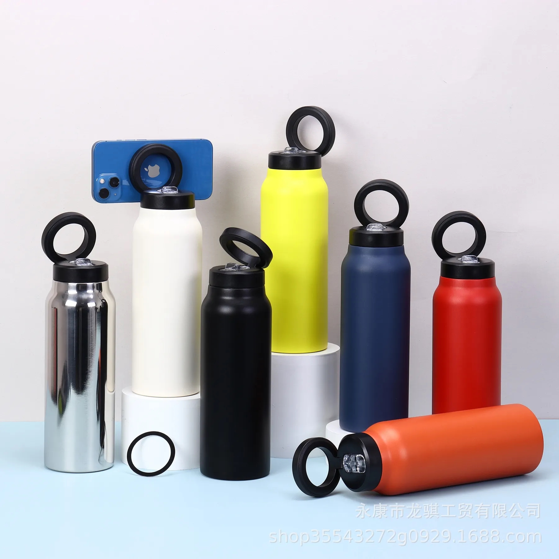 24 Oz. Insulated Magnetic Water Bottle with Phone Holder, custom water bottle with logo imprint 13