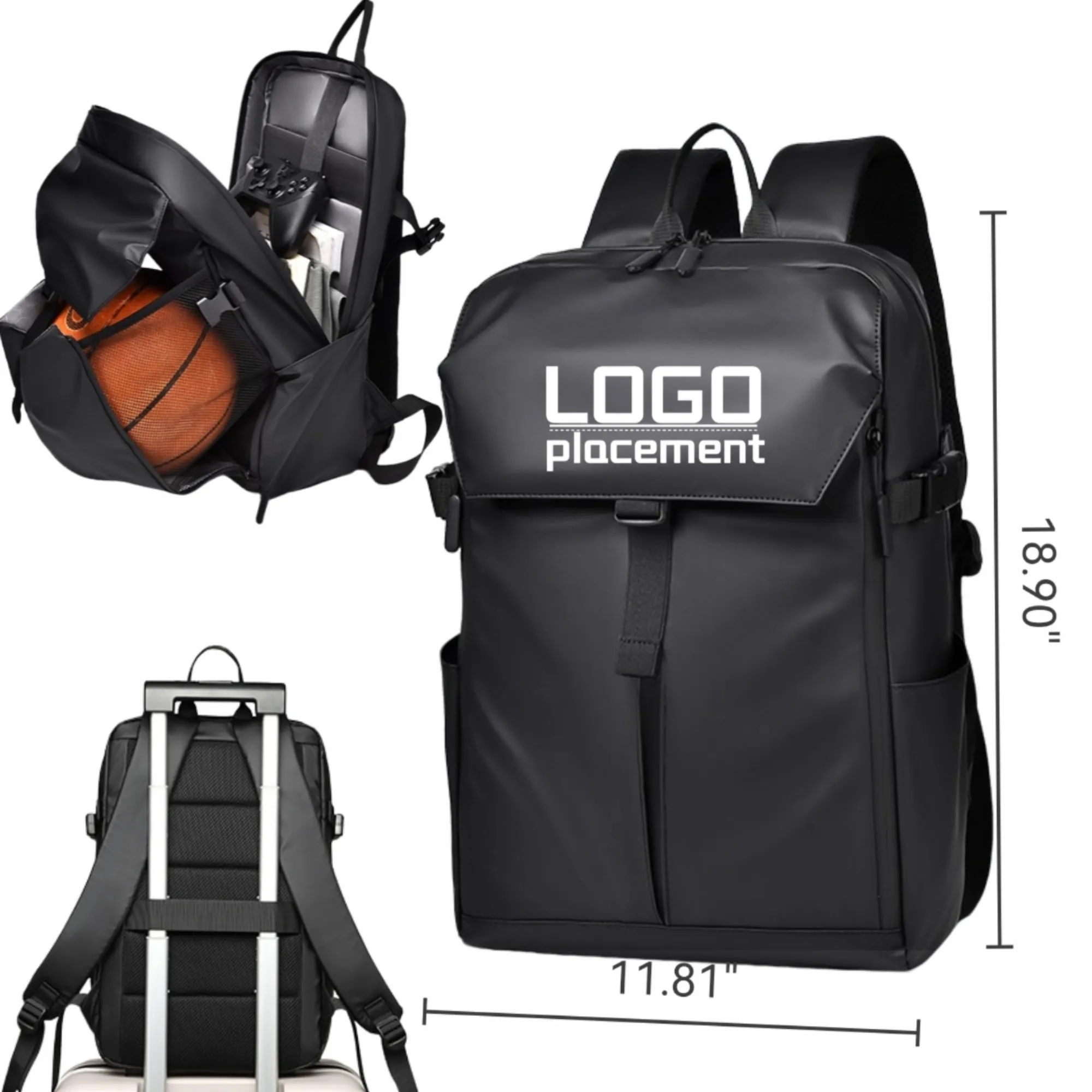 Men's Business Fashion Waterproof Travel Laptop Commute Back 1