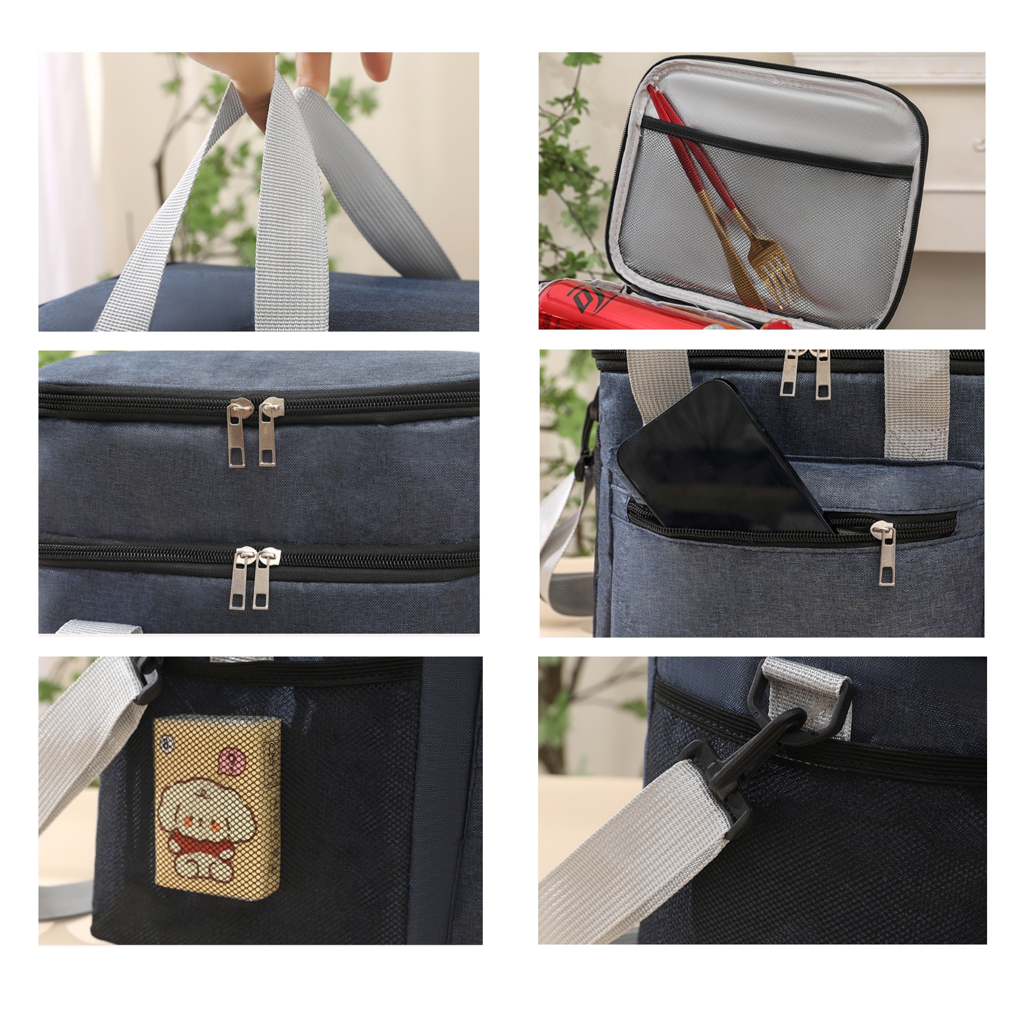 Double-Layer Insulated Tote/Crossbody Bag Large Capacity 7
