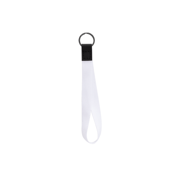 Dye Sublimated Keychain with Leather Accent 1