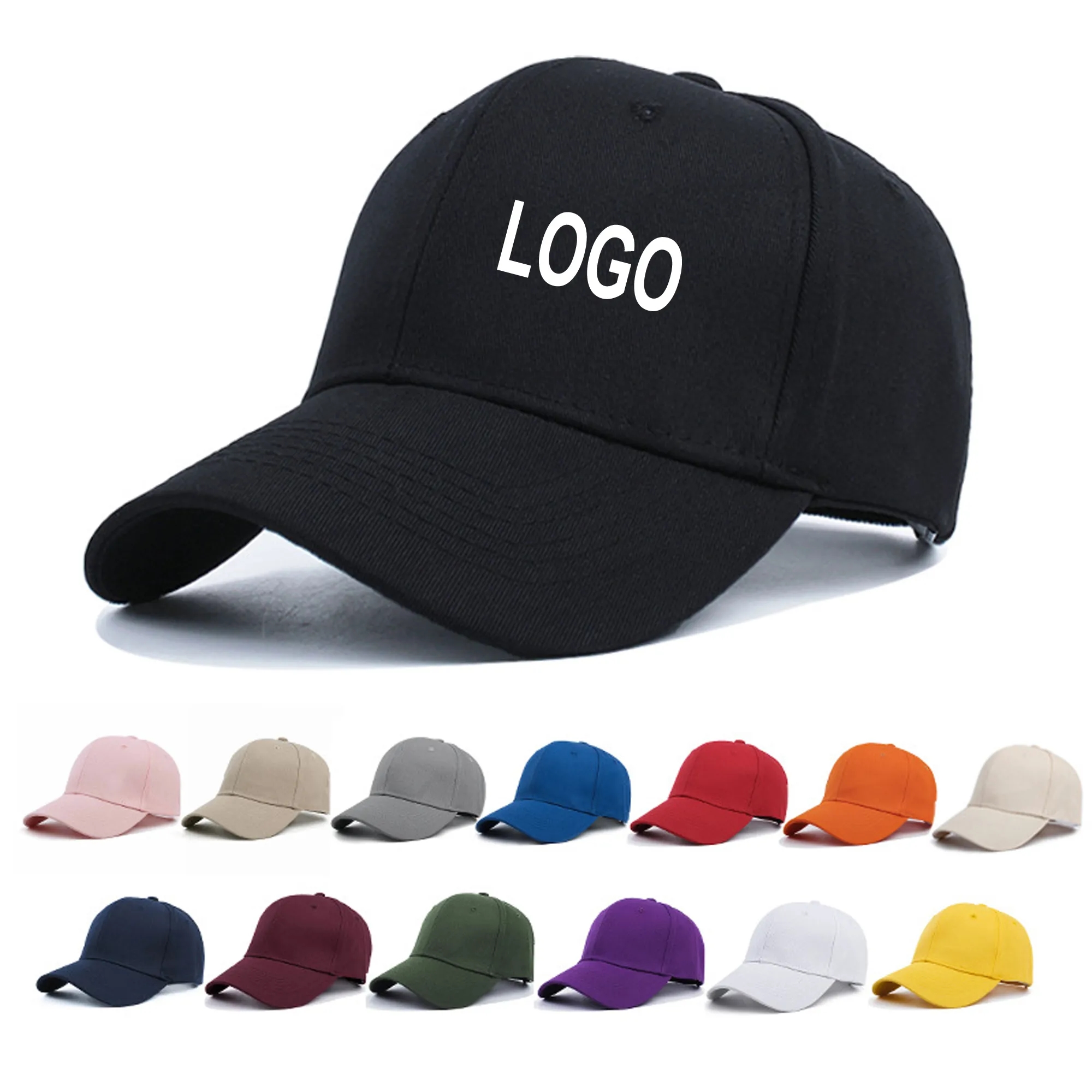 100% Cotton Baseball Caps-Six Panel