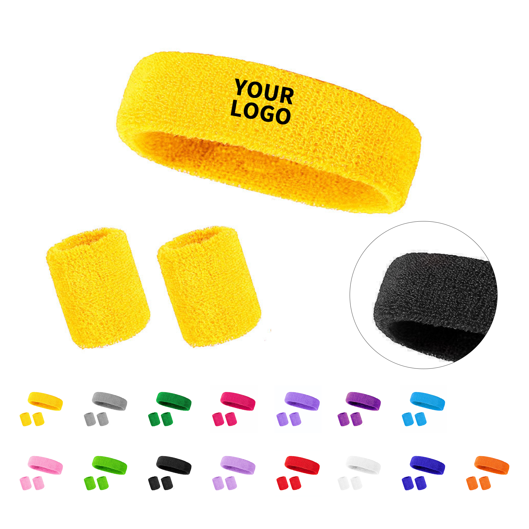 Elastic Sweat Absorbing Headband Wristband Set 7