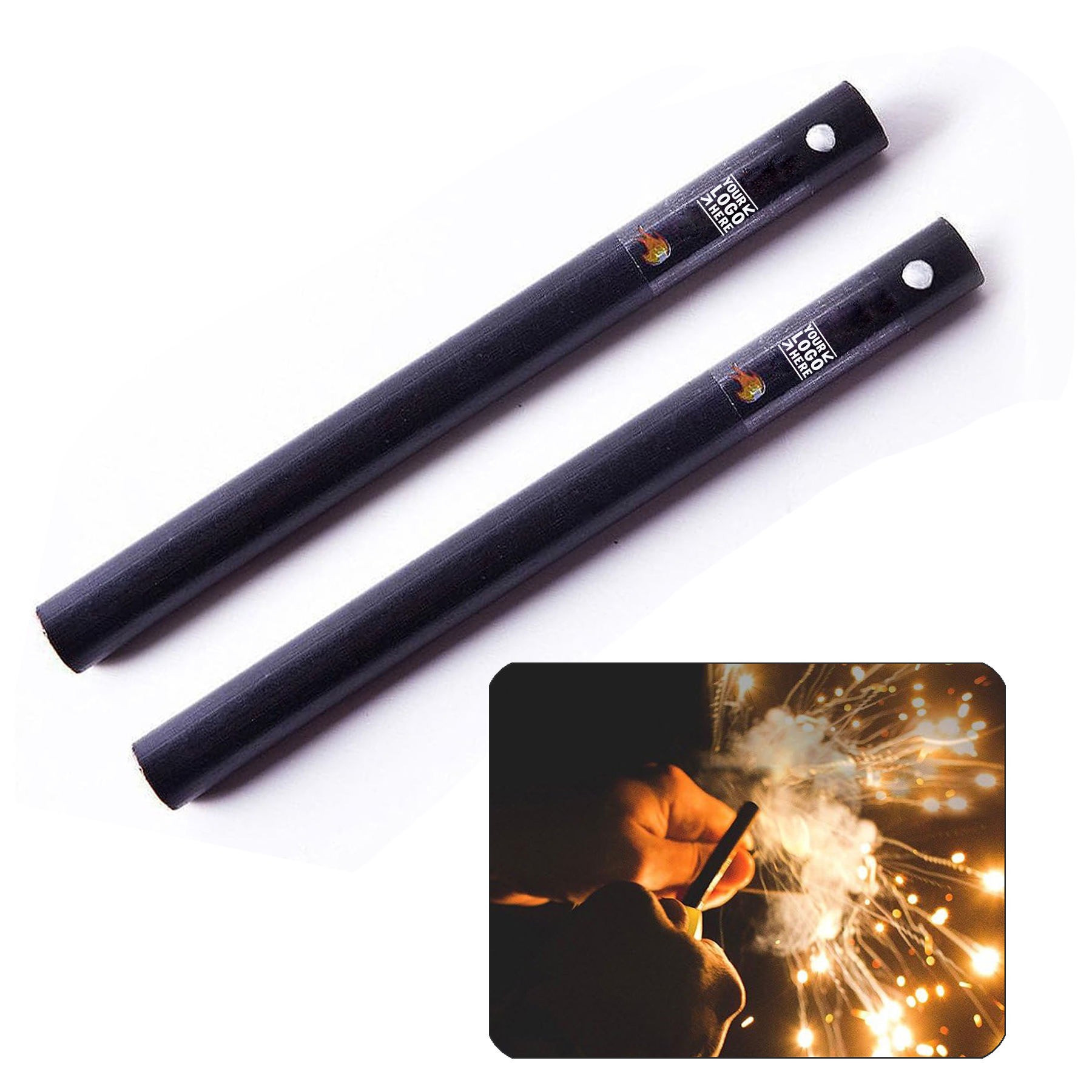 2 PCS 1/2 Inch X 6 Inch Drilled A Lanyard Hold Ferrocerium Super Thick Rod Flint Fire Starter 1