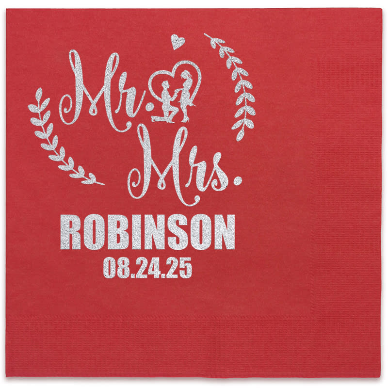 Foil Stamped Square Dinner Napkins 18