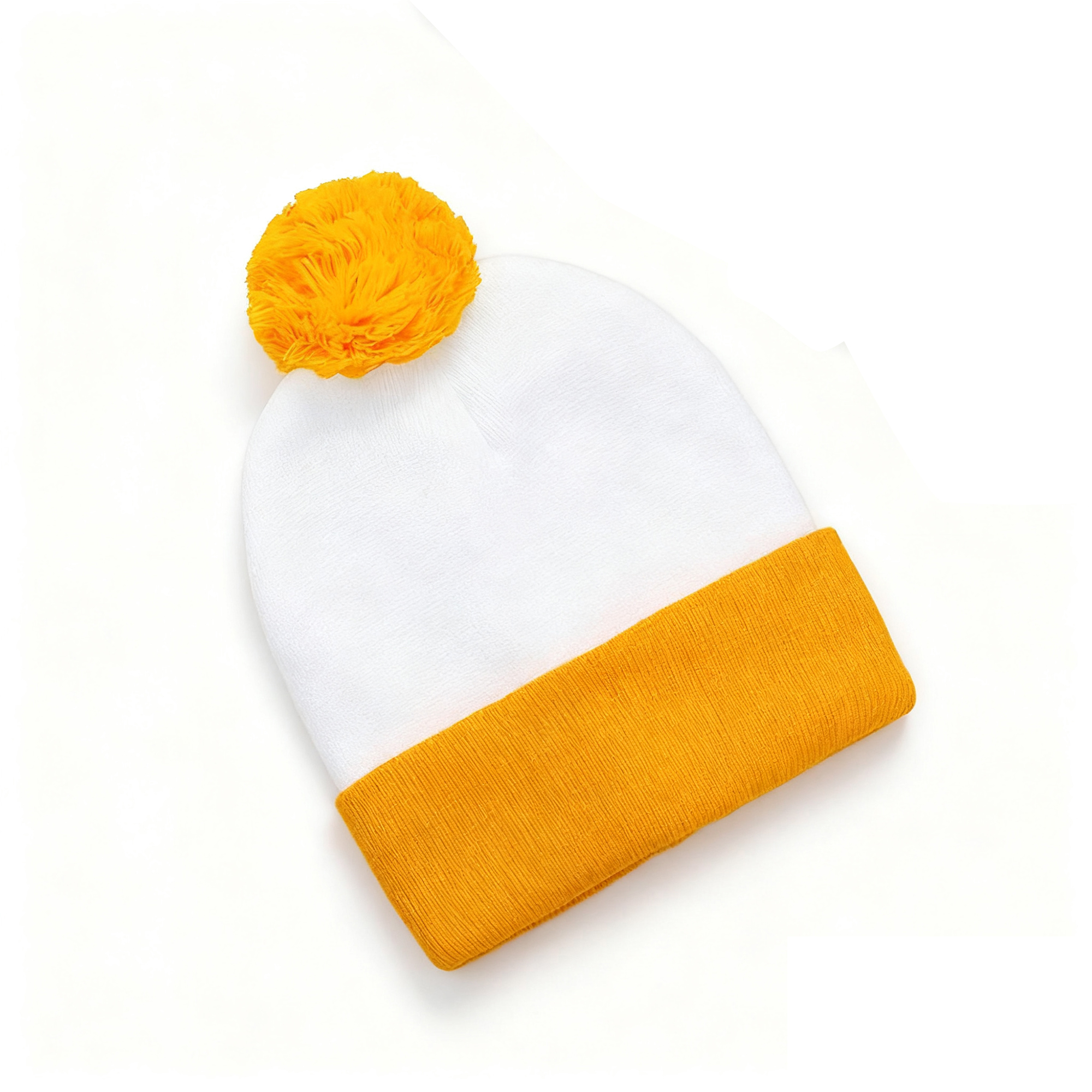 Holiday Color Block Knit Cap With Pom 2
