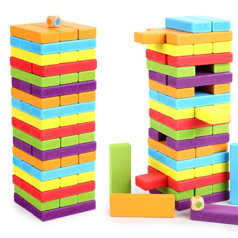 54 PCS Wooden Stacking Block for Children Big Size 2