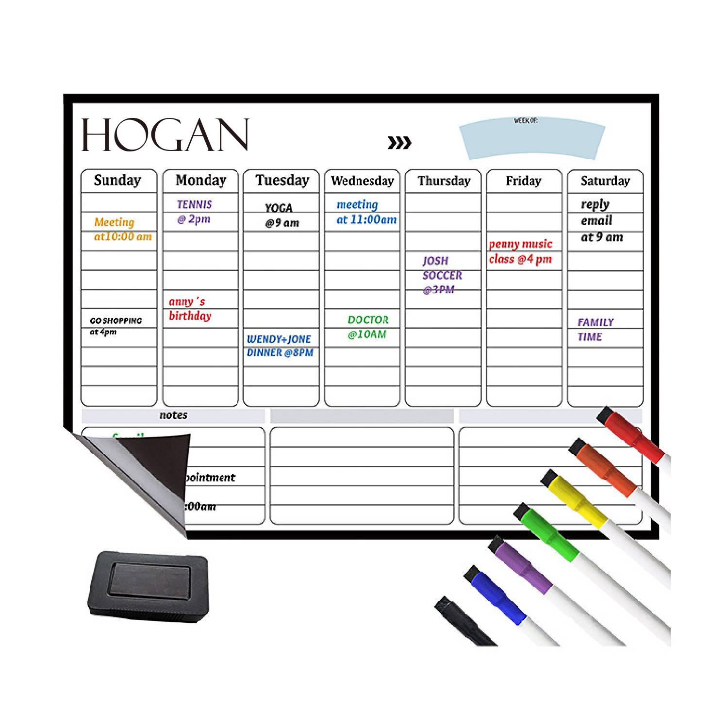 Customized Magnetic Weekly Planner With Pen