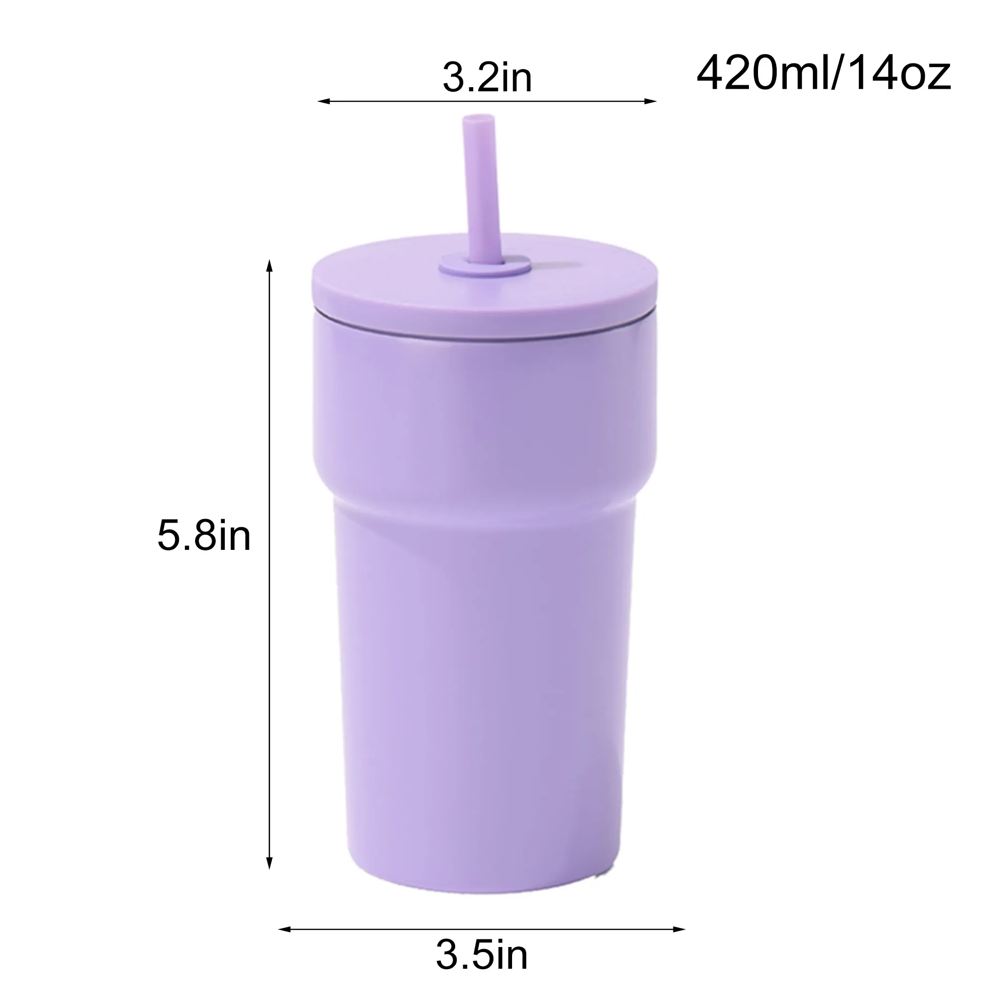 14-Ounce Insulated Coffee Cup With Straw 3