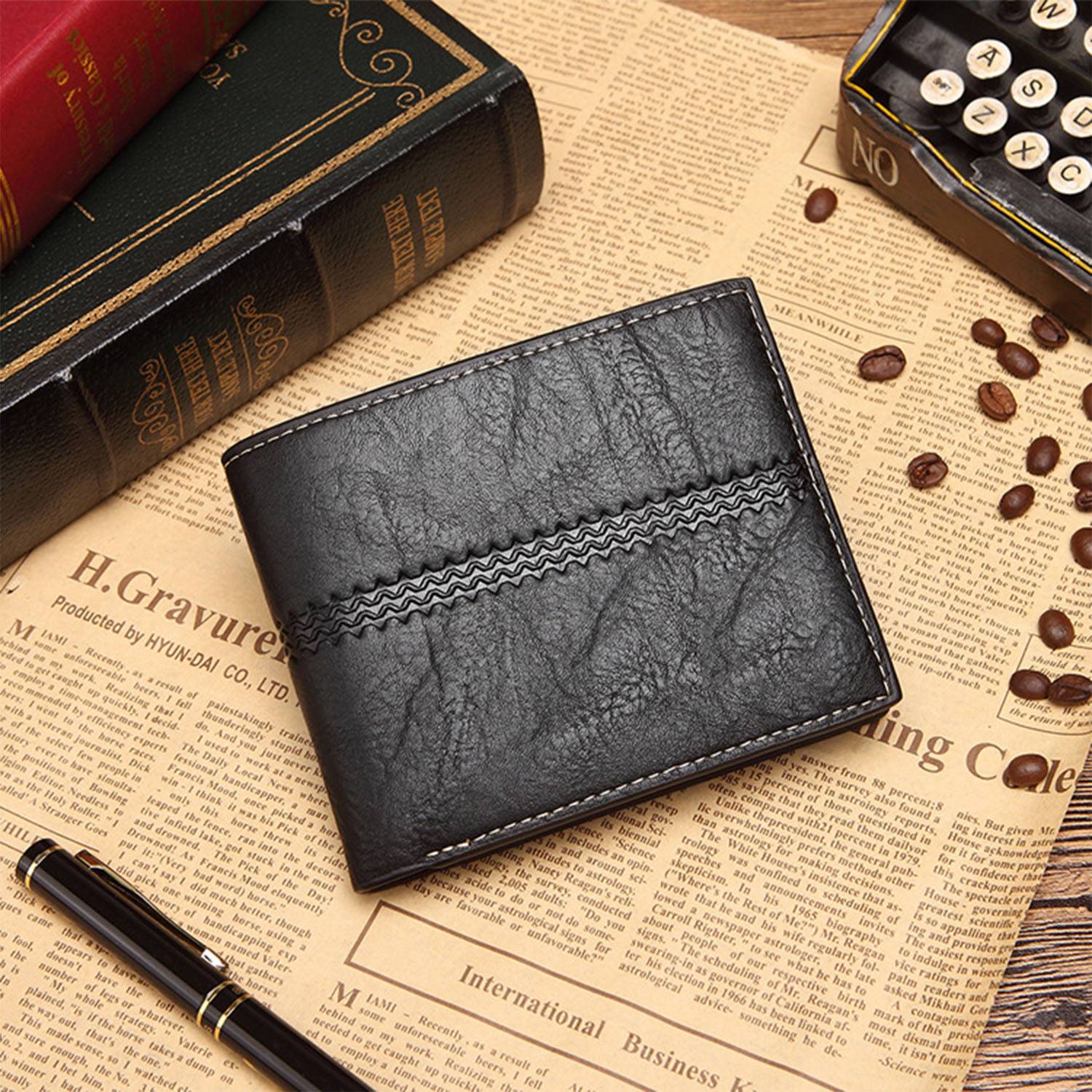 PU leather wallet with Multiple card positions 4