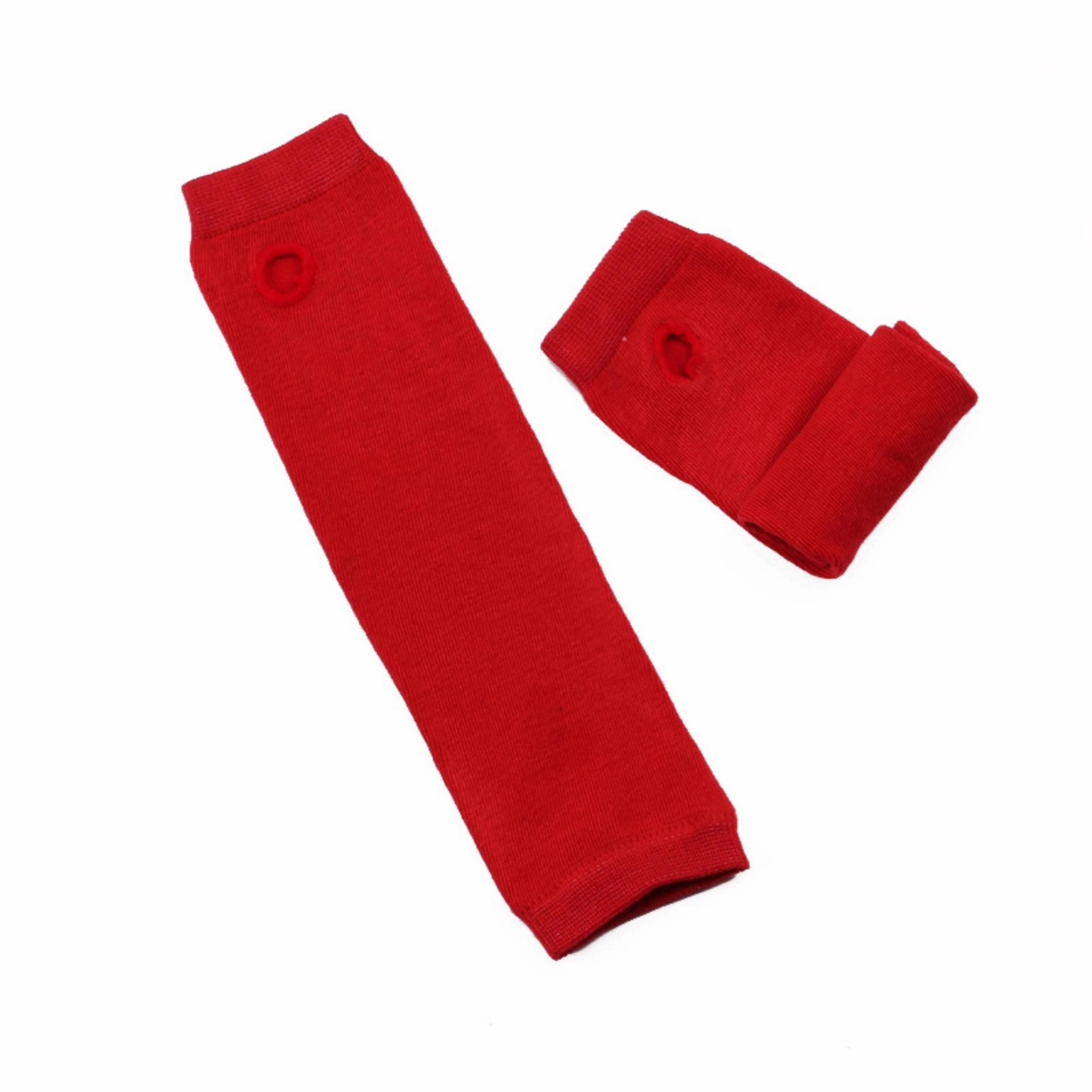 Knit Arm Stripe Warmer Gloves 4