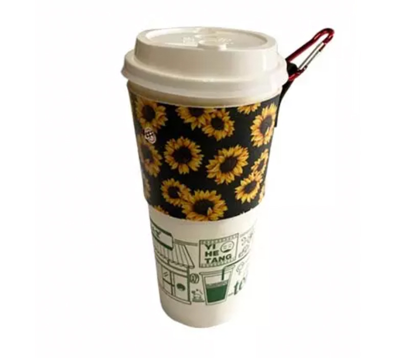 PU Leather Beverage Holder with Carabiner and Button 8