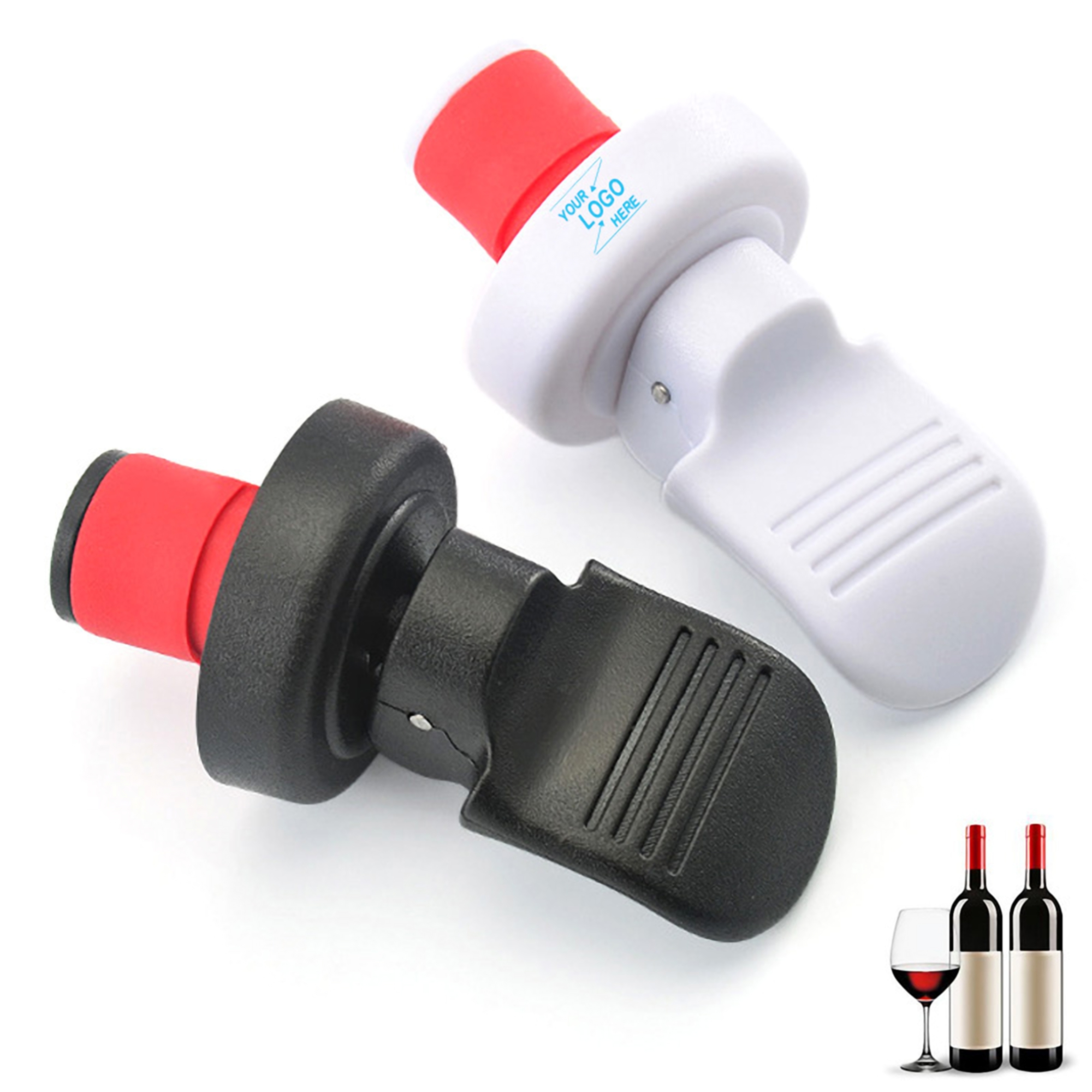Plastic Wine Bottle Press Vacuum Stoppers 4