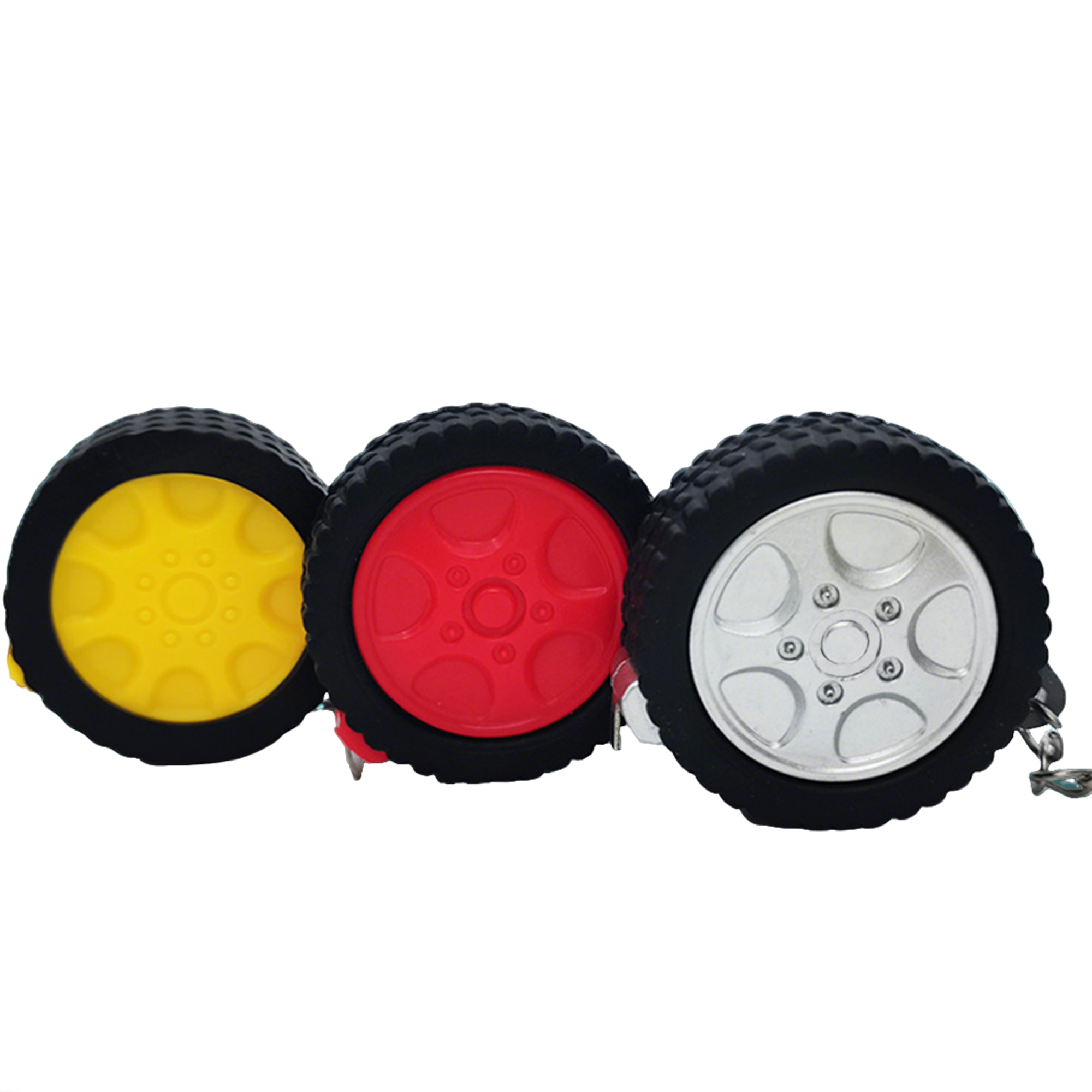 Tire Shape Steel Tape Measure Keychain 3.3' 1.6" x 1.6" x 0.6" 3