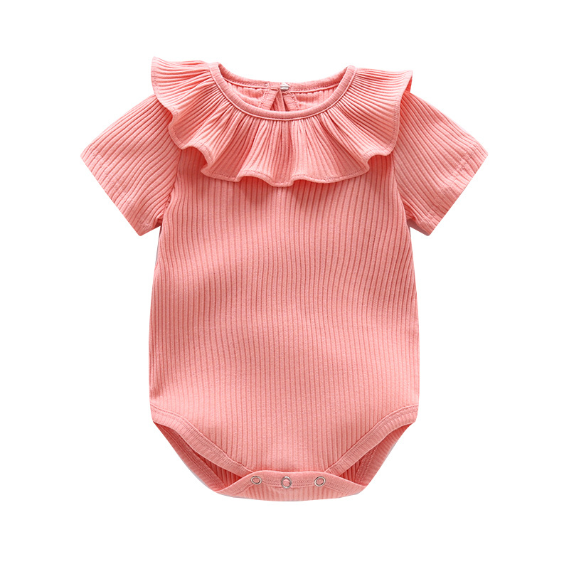 Summer ShortSleeve Ruffle Infant Romper One Piece Outfits 5