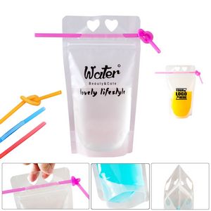 350ml Portable Drinking Pouch With Straw 3