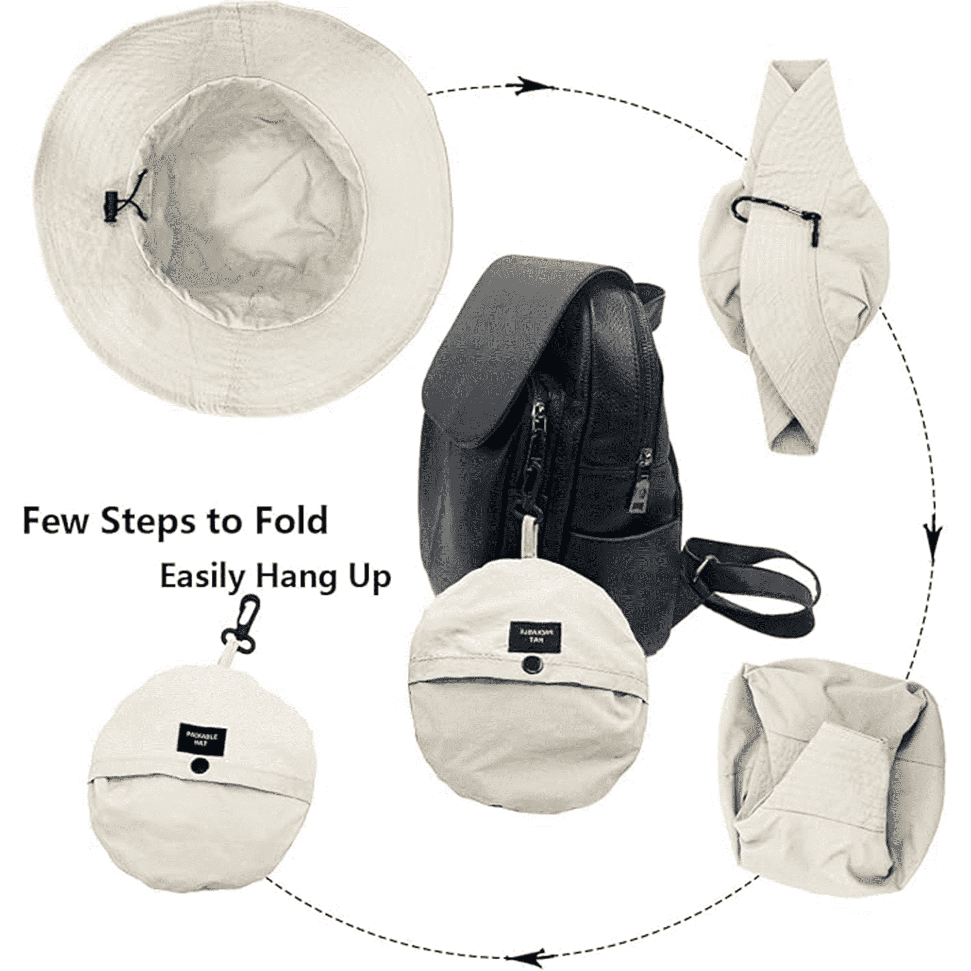 Foldable Sun Waterproof Bucket Hat with Chin Strap 2