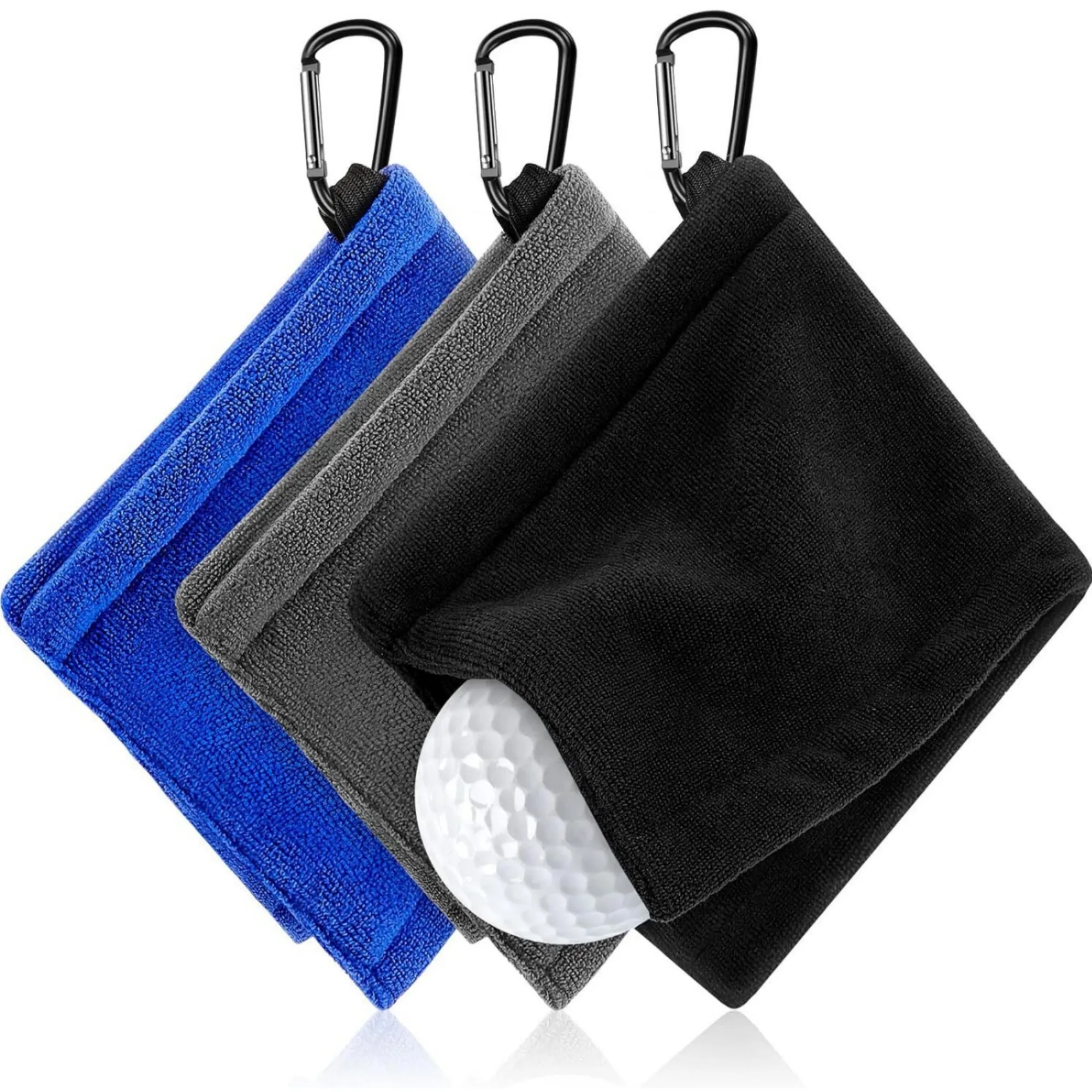 Microfiber Golf Towel For Ball Picking Clean With Carabiner 3