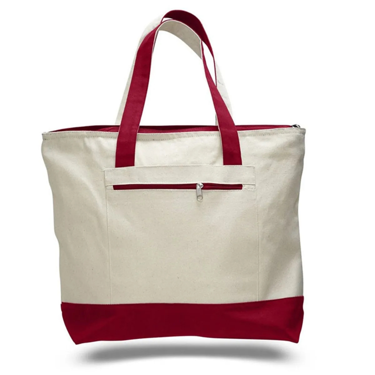 Zippered Heavy Cotton Canvas Boat Tote Bag 2
