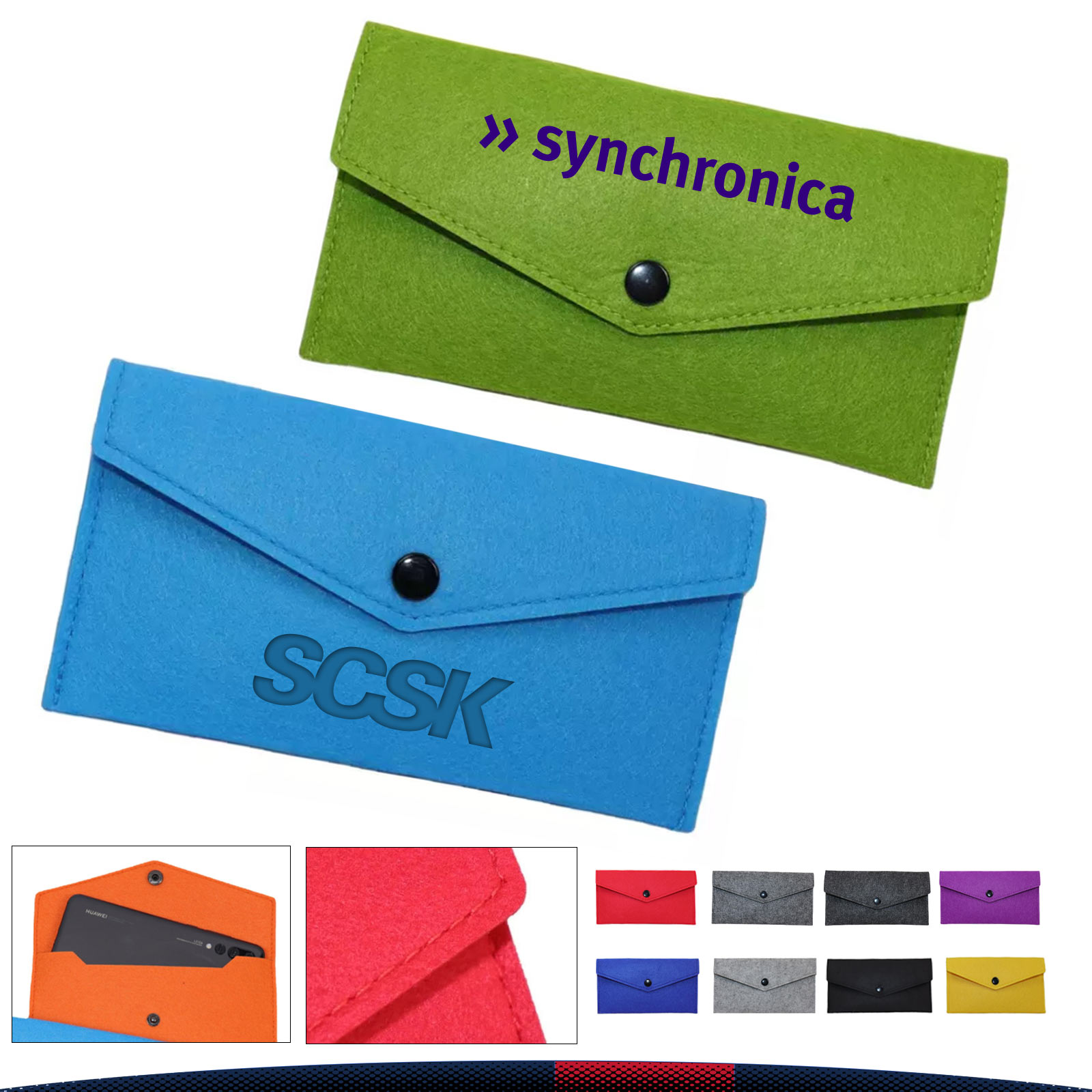 Felyra Snap-Closure Felt Glasses Pouch 2