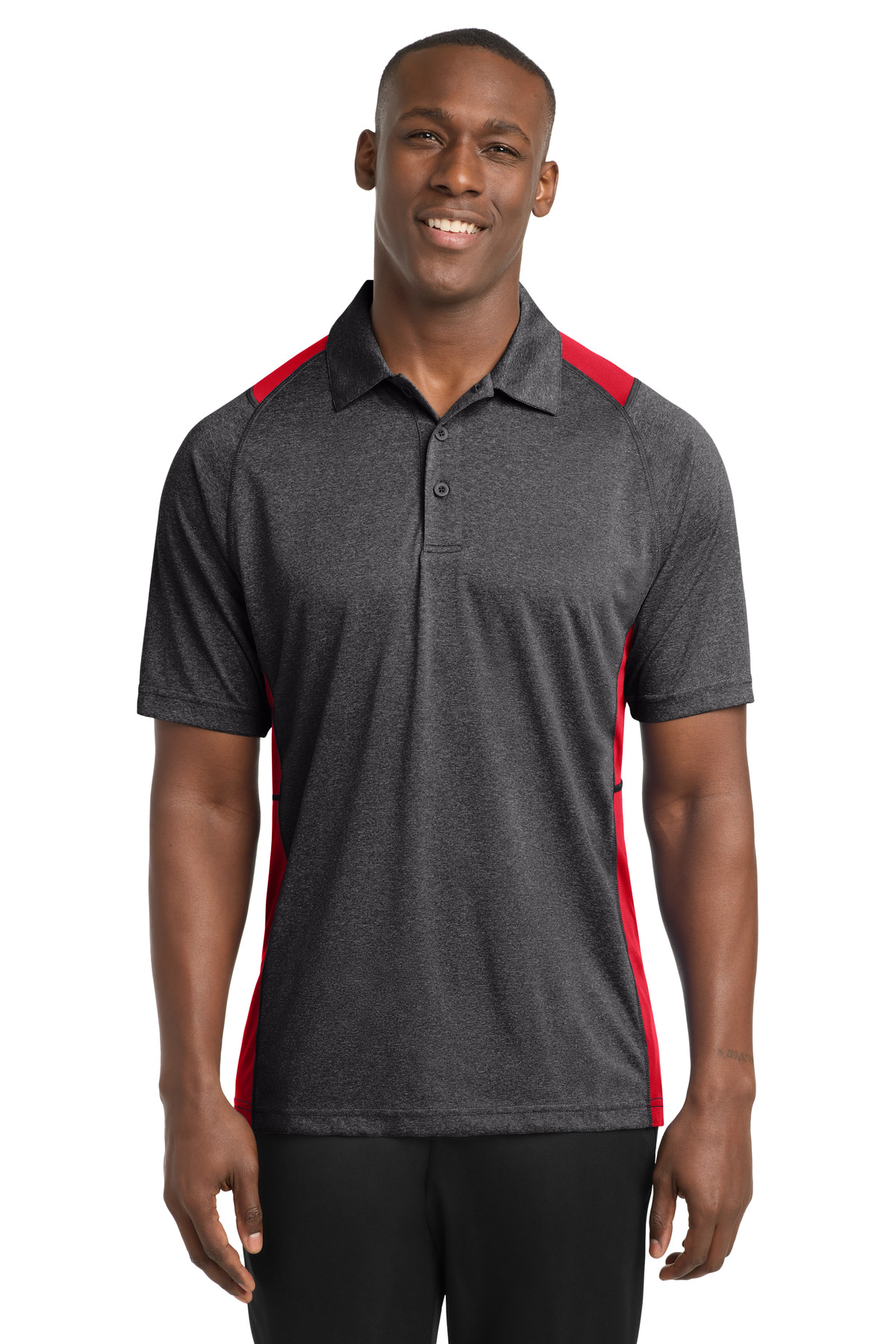 Sport-Tek Heather Colorblock Contender Polo. ST665 45