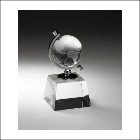 Crystal Spinning Globe On Clear Base 1